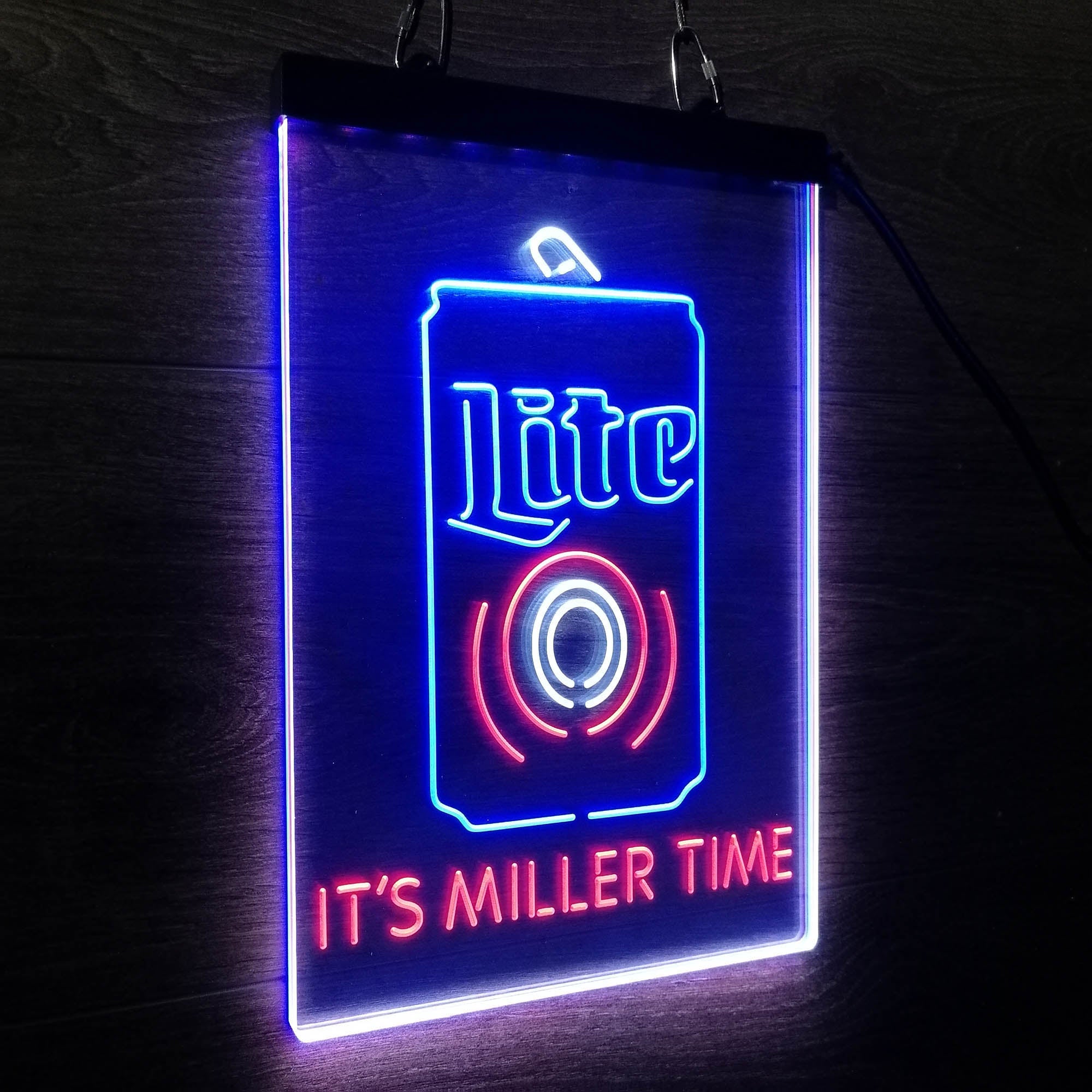 It's Miller Time Bottle Vertical Beer Neon LED Sign 3 Colors