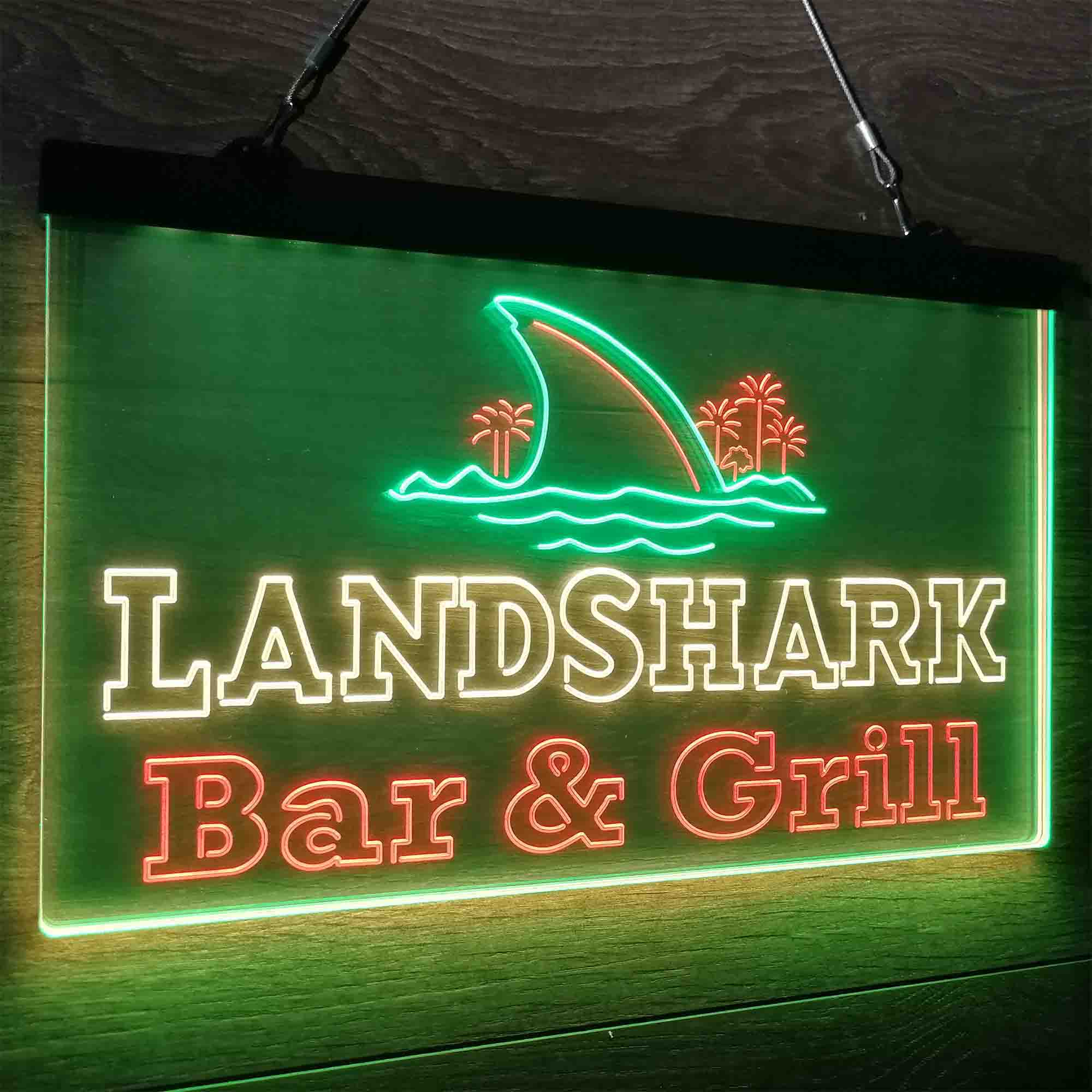 Landshark Bar & Grill Beer Neon LED Sign 3 Colors