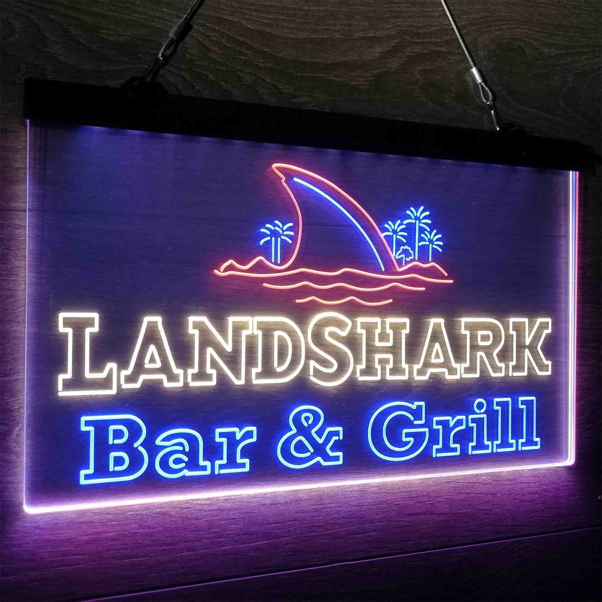 Landshark Bar & Grill Beer Neon LED Sign 3 Colors