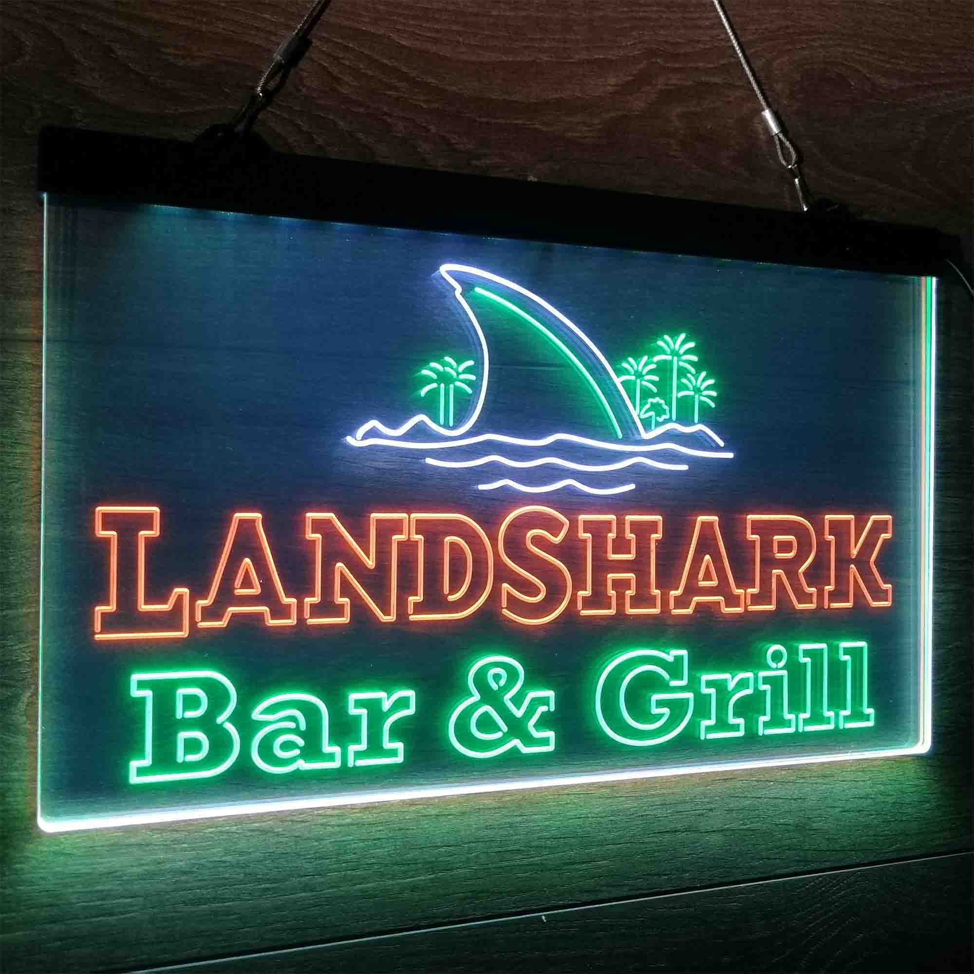 Landshark Bar & Grill Beer Neon LED Sign 3 Colors