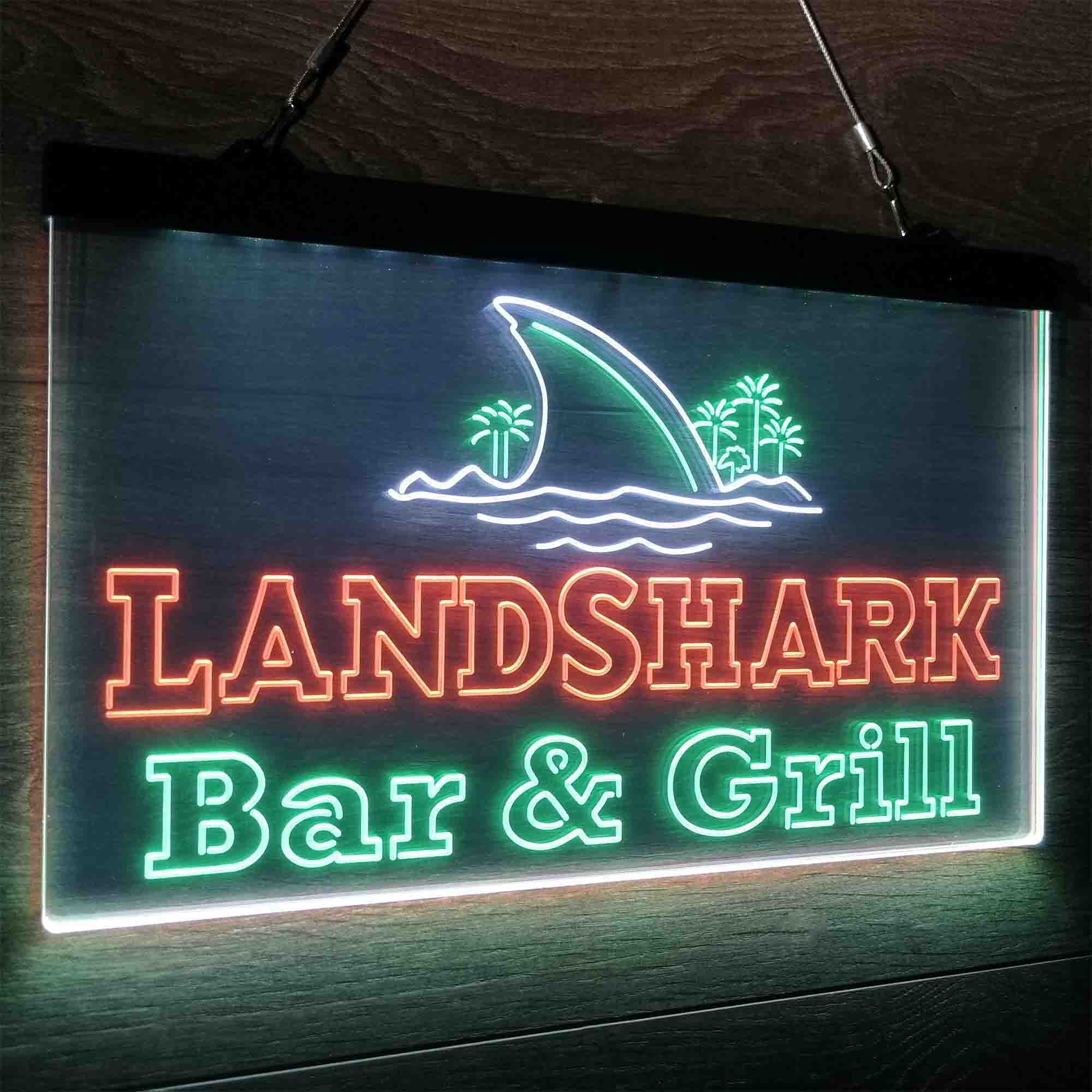 Landshark Bar & Grill Beer Neon LED Sign 3 Colors