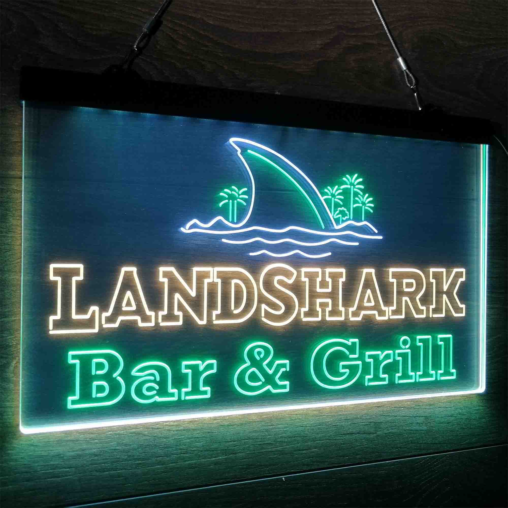 Landshark Bar & Grill Beer Neon LED Sign 3 Colors