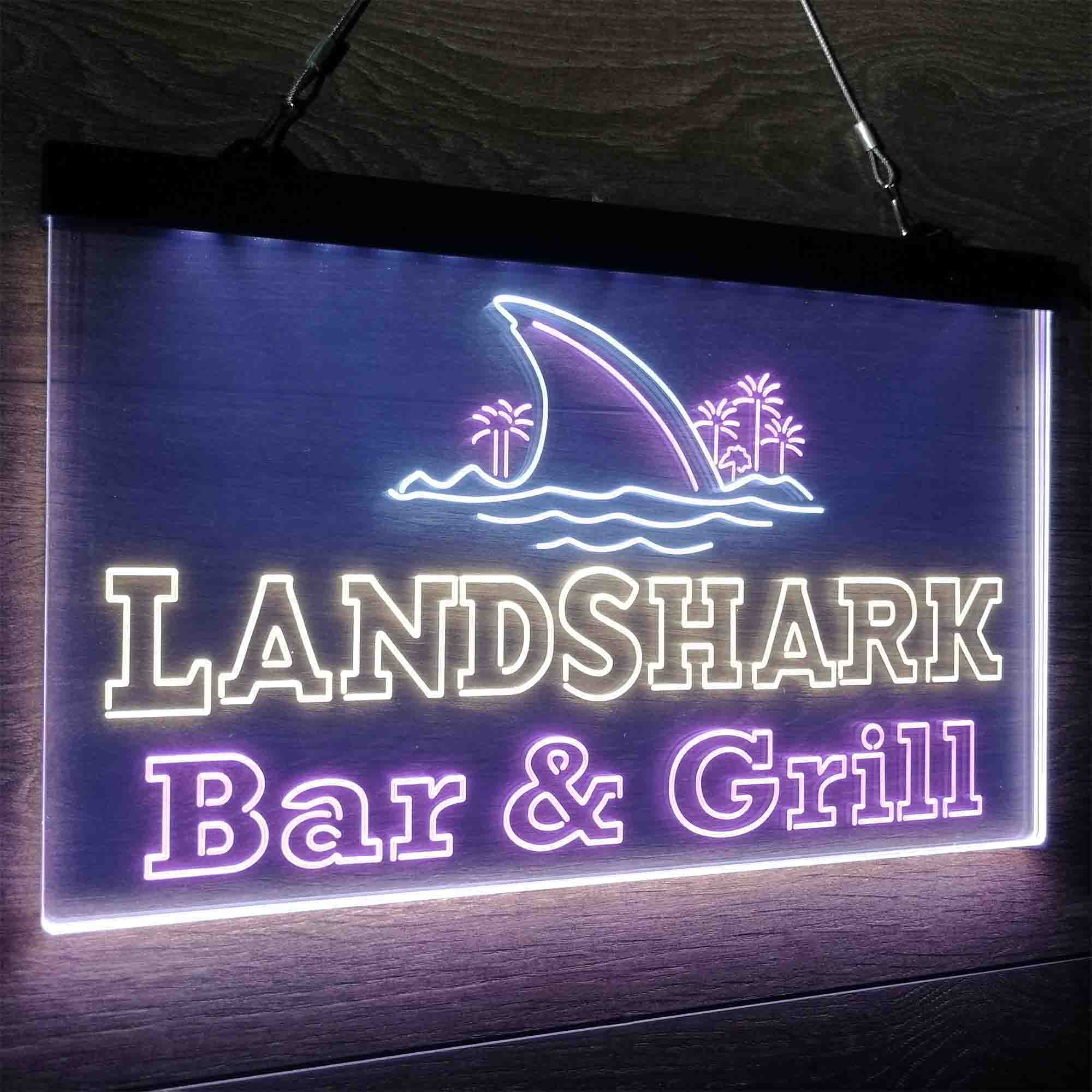 Landshark Bar & Grill Beer Neon LED Sign 3 Colors