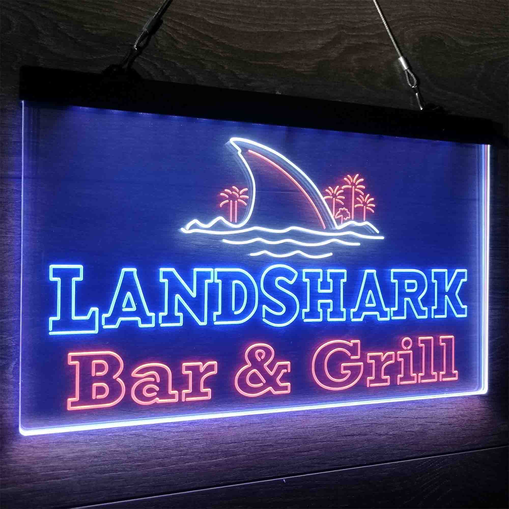 Landshark Bar & Grill Beer Neon LED Sign 3 Colors