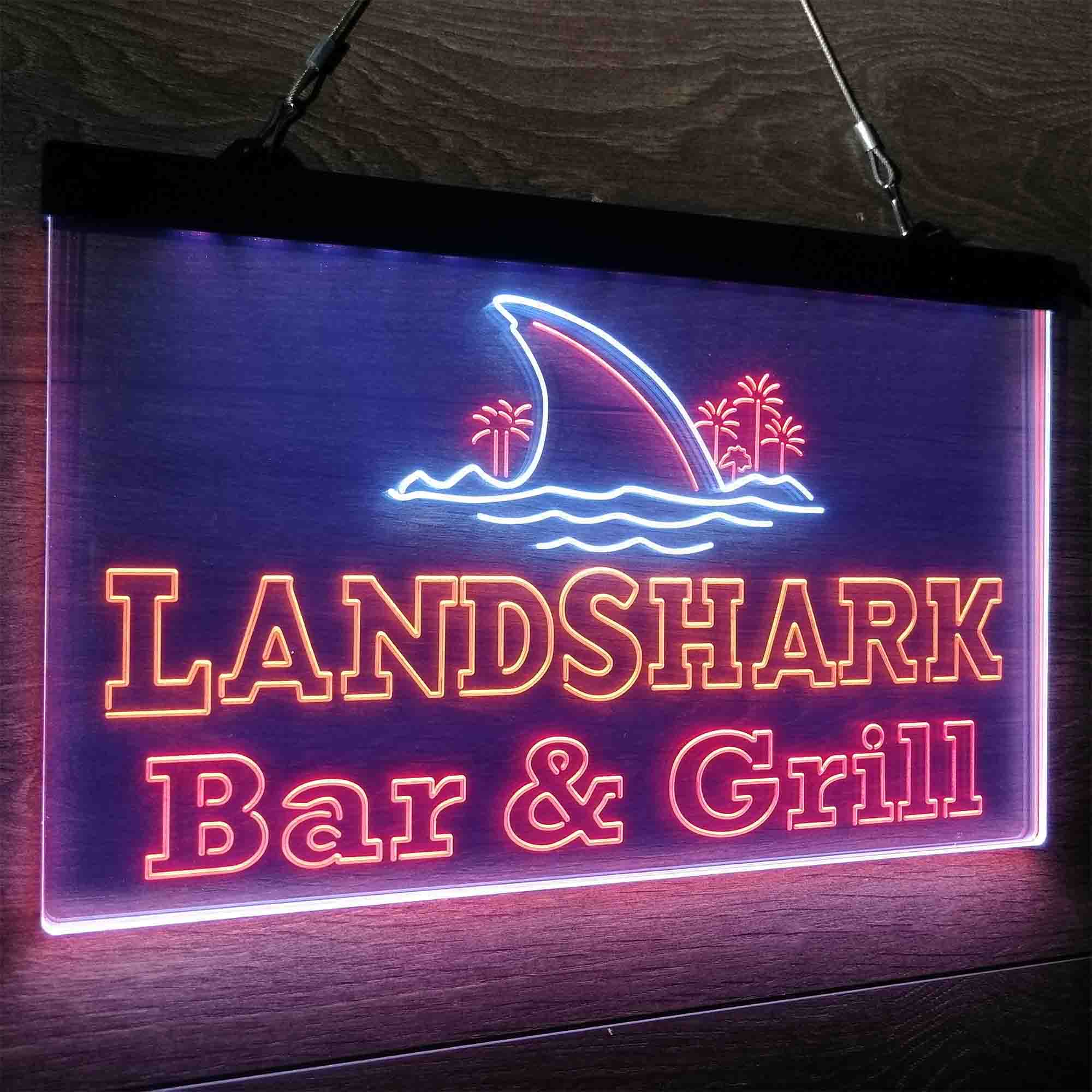 Landshark Bar & Grill Beer Neon LED Sign 3 Colors