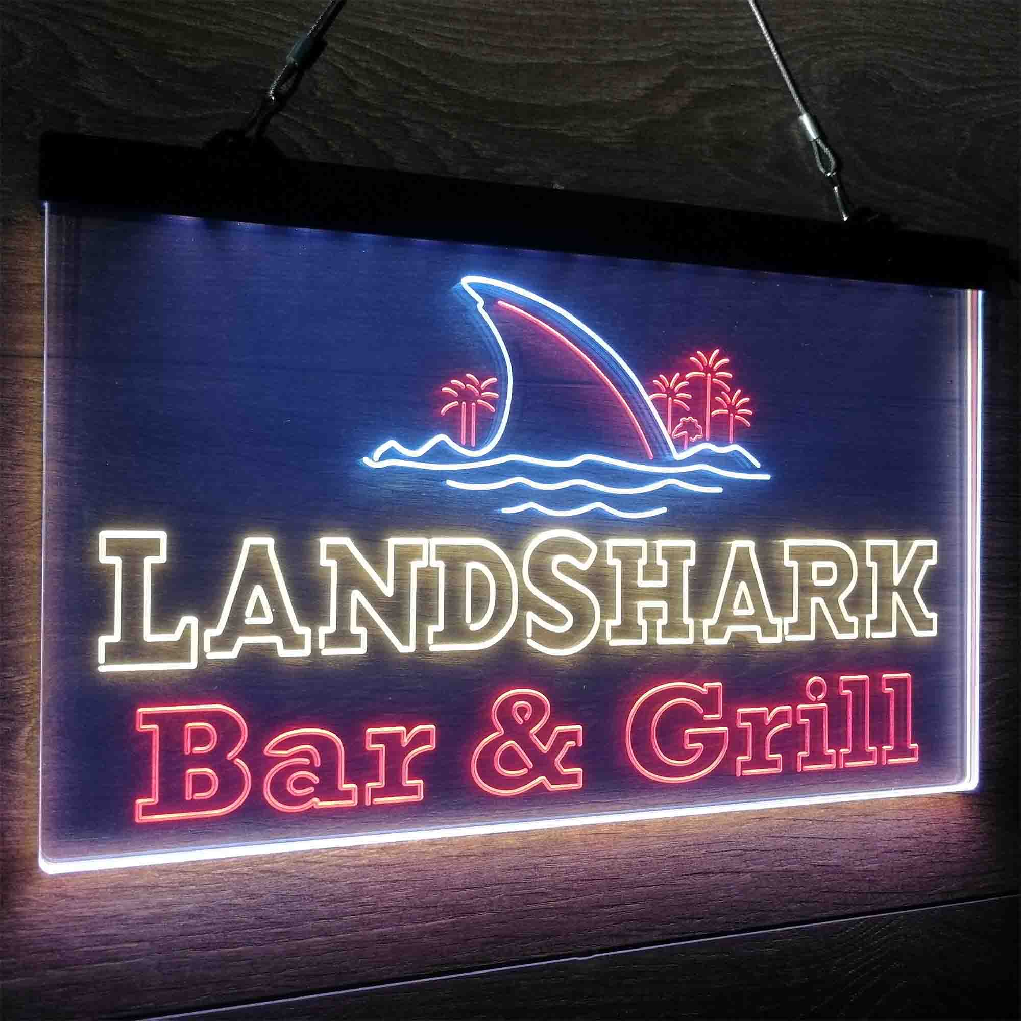 Landshark Bar & Grill Beer Neon LED Sign 3 Colors