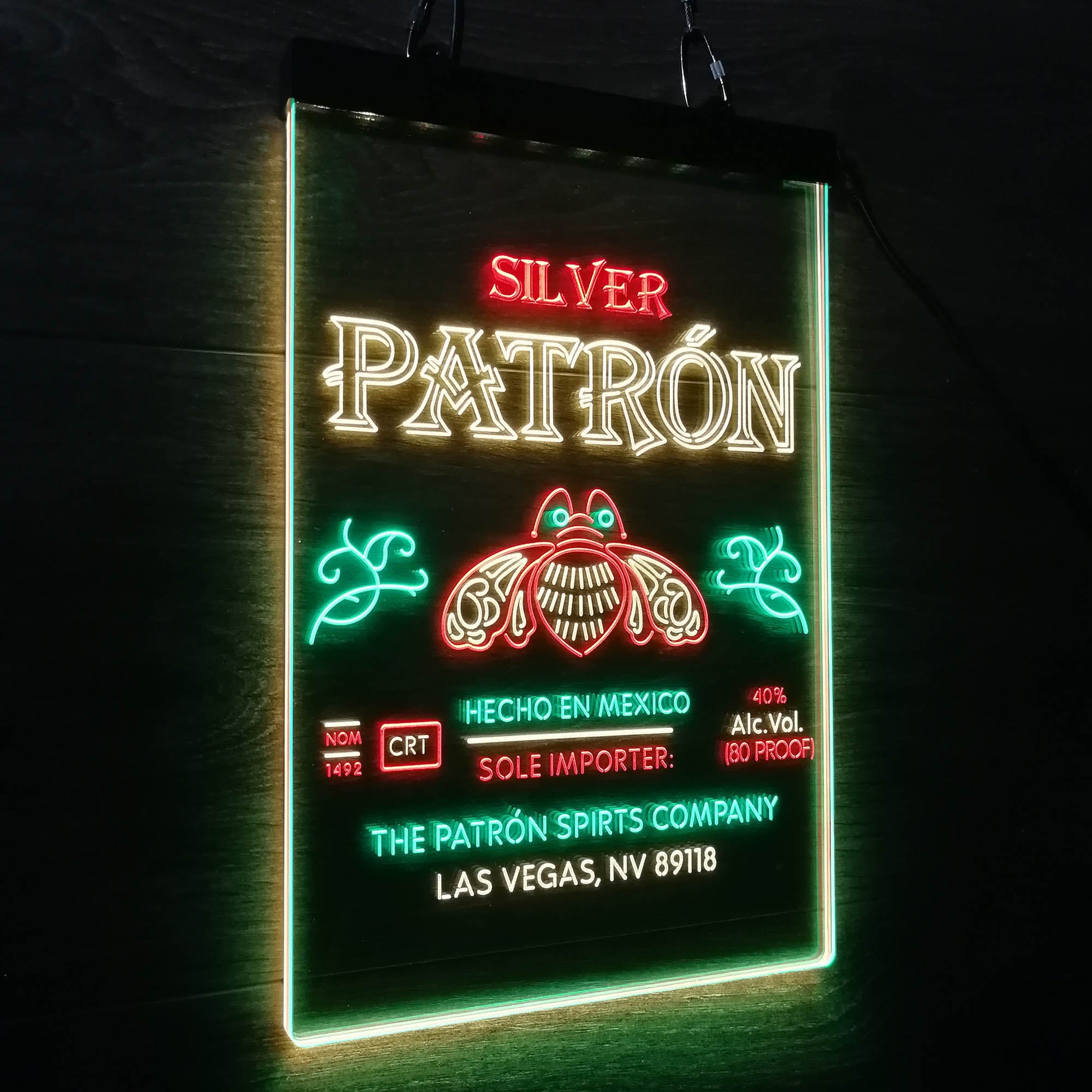 Patron Silver Tequila Wine Neon LED Sign 3 Colors