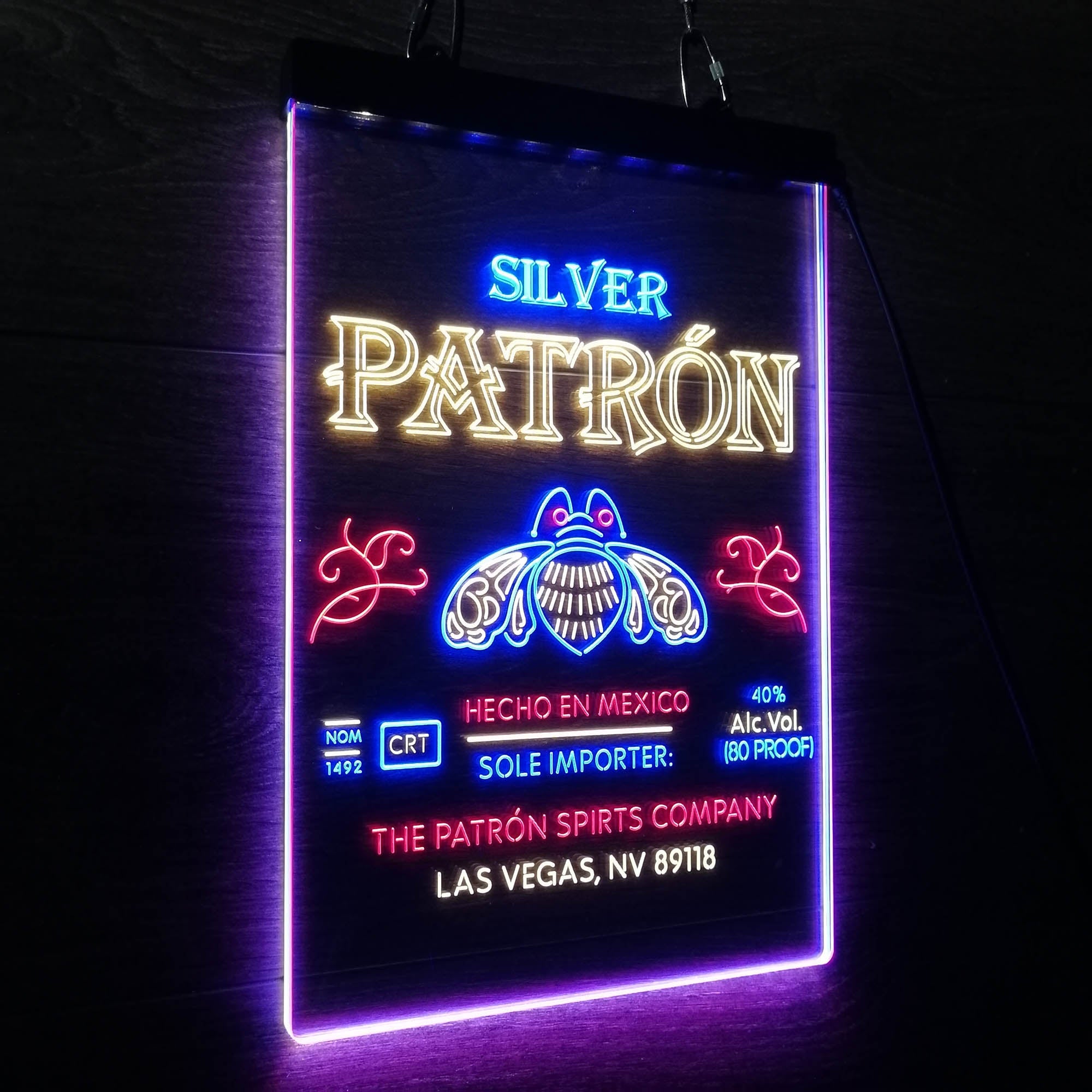 Patron Silver Tequila Wine Neon LED Sign 3 Colors