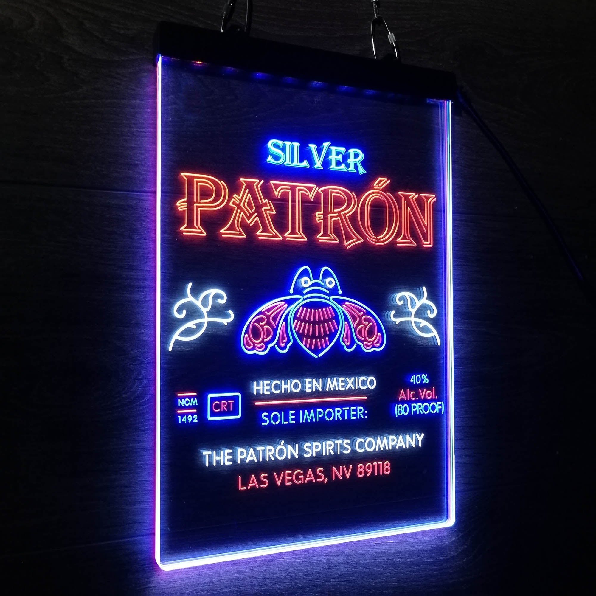 Patron Silver Tequila Wine Neon LED Sign 3 Colors