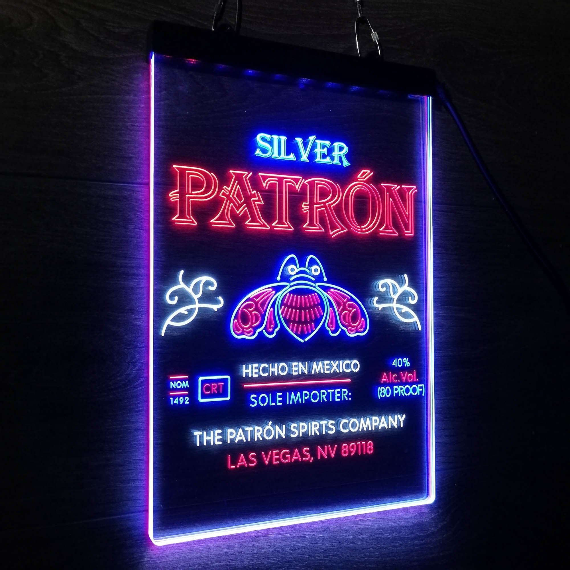 Patron Silver Tequila Wine Neon LED Sign 3 Colors