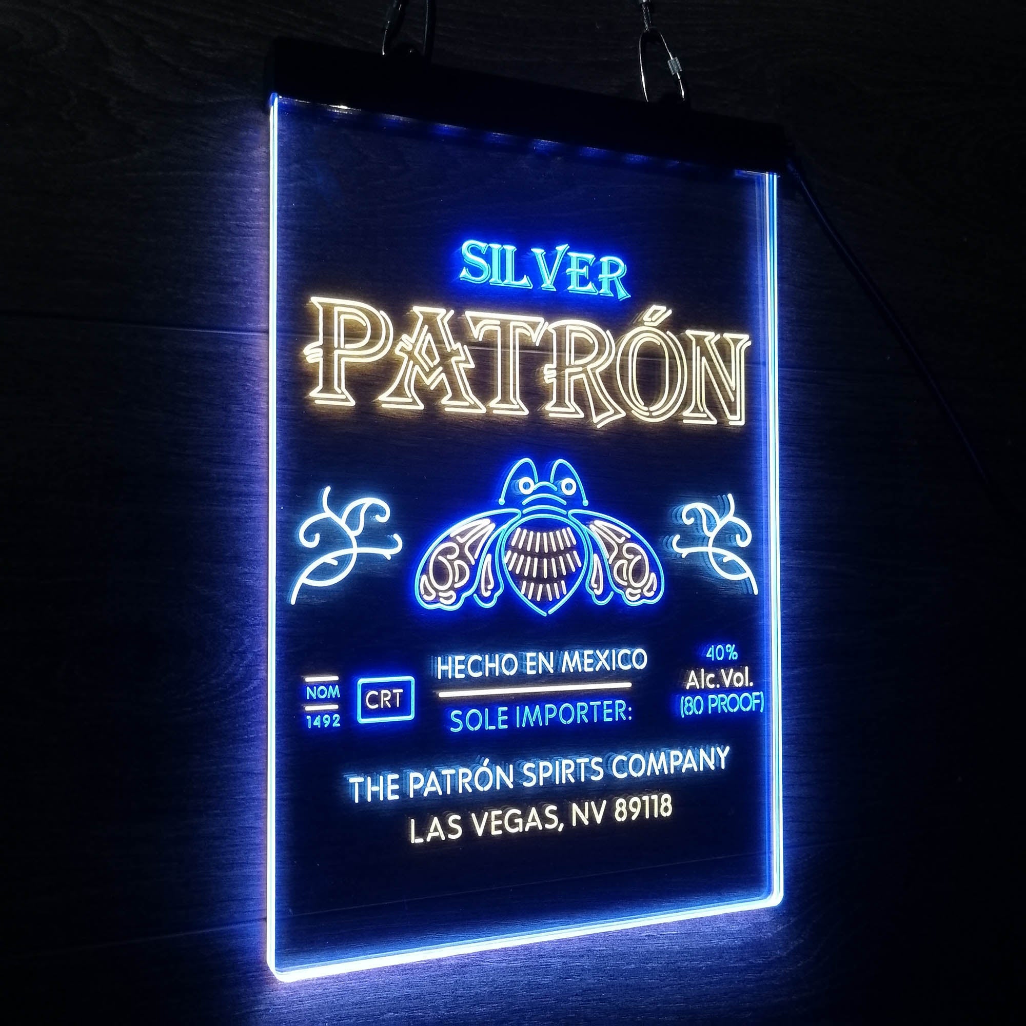 Patron Silver Tequila Wine Neon LED Sign 3 Colors