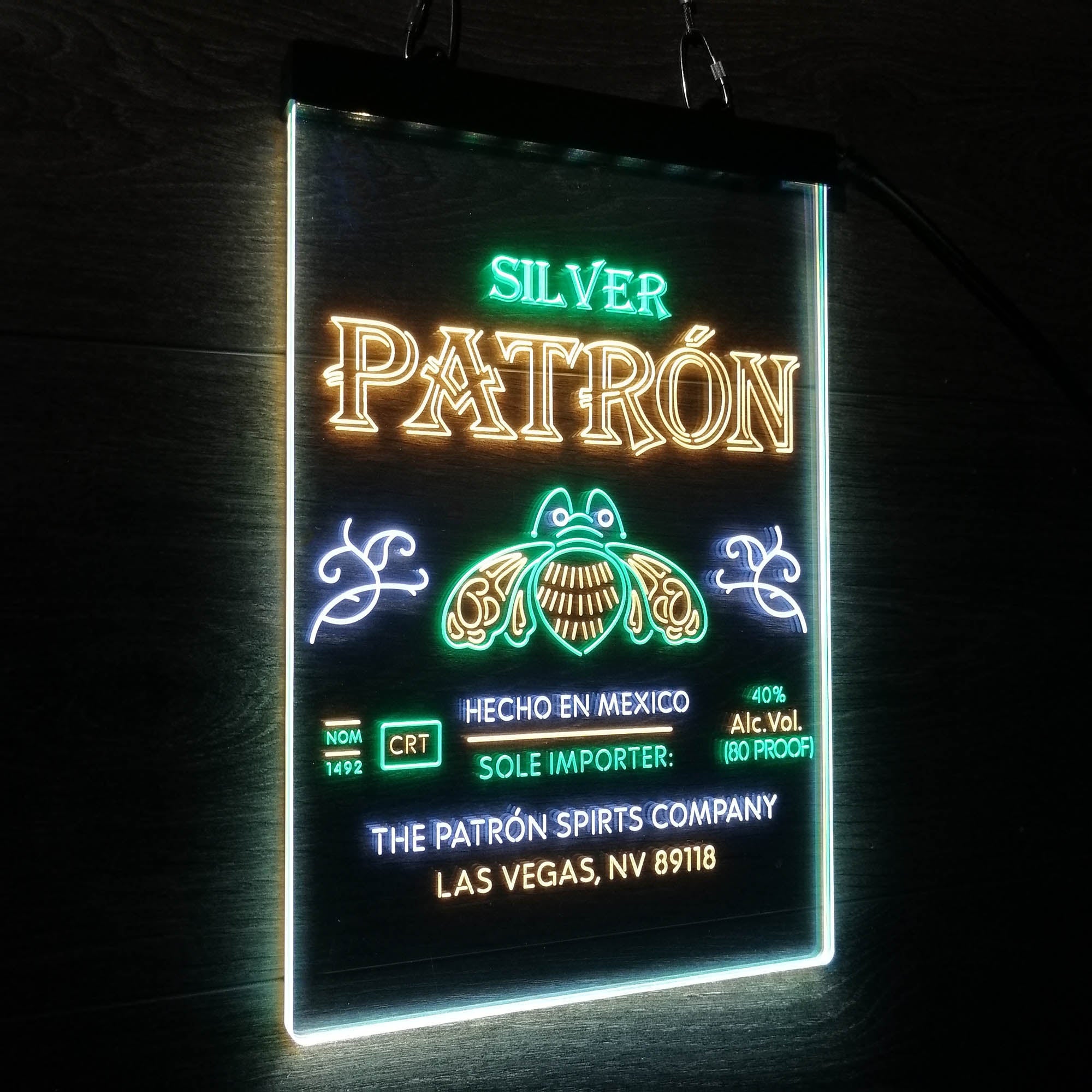 Patron Silver Tequila Wine Neon LED Sign 3 Colors