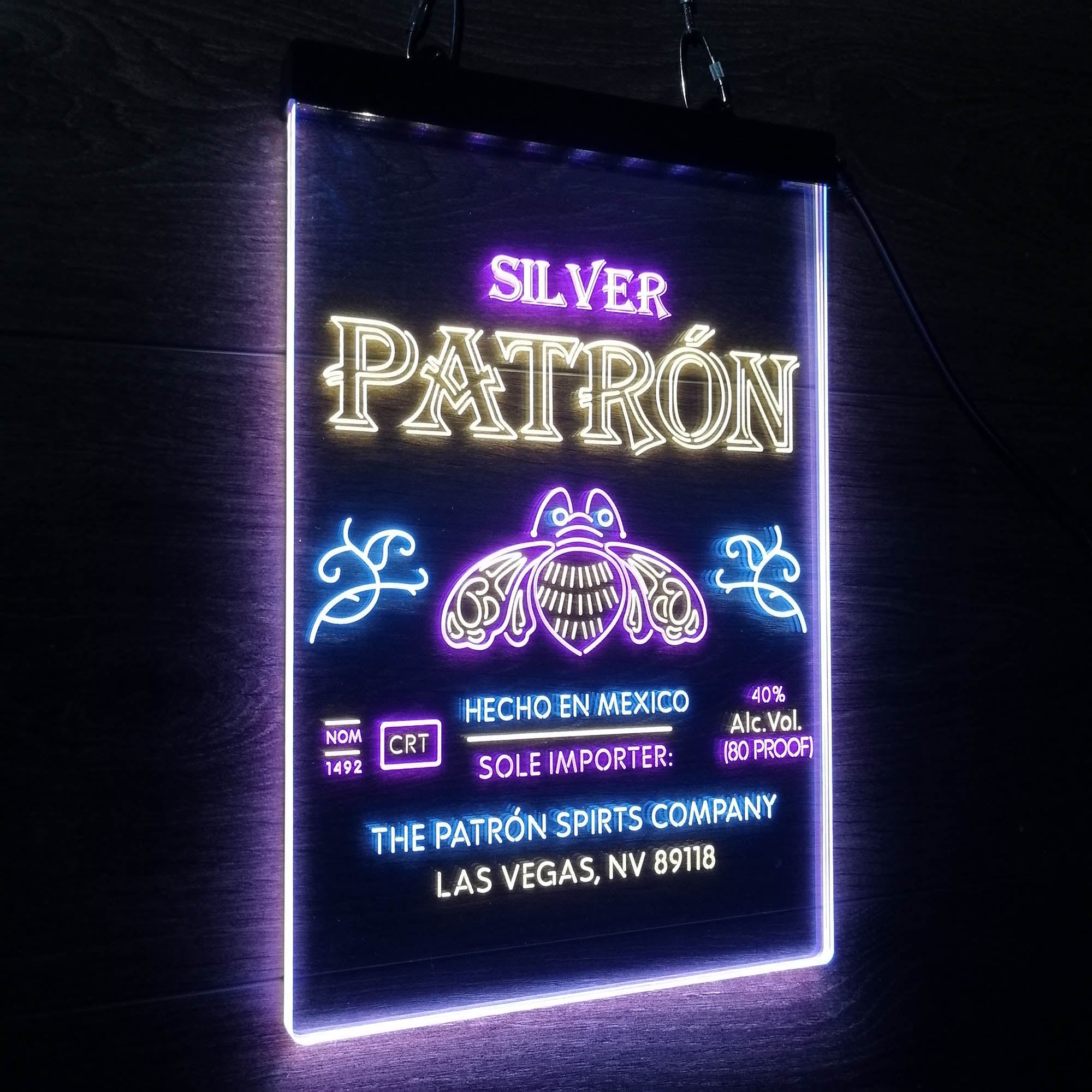 Patron Silver Tequila Wine Neon LED Sign 3 Colors