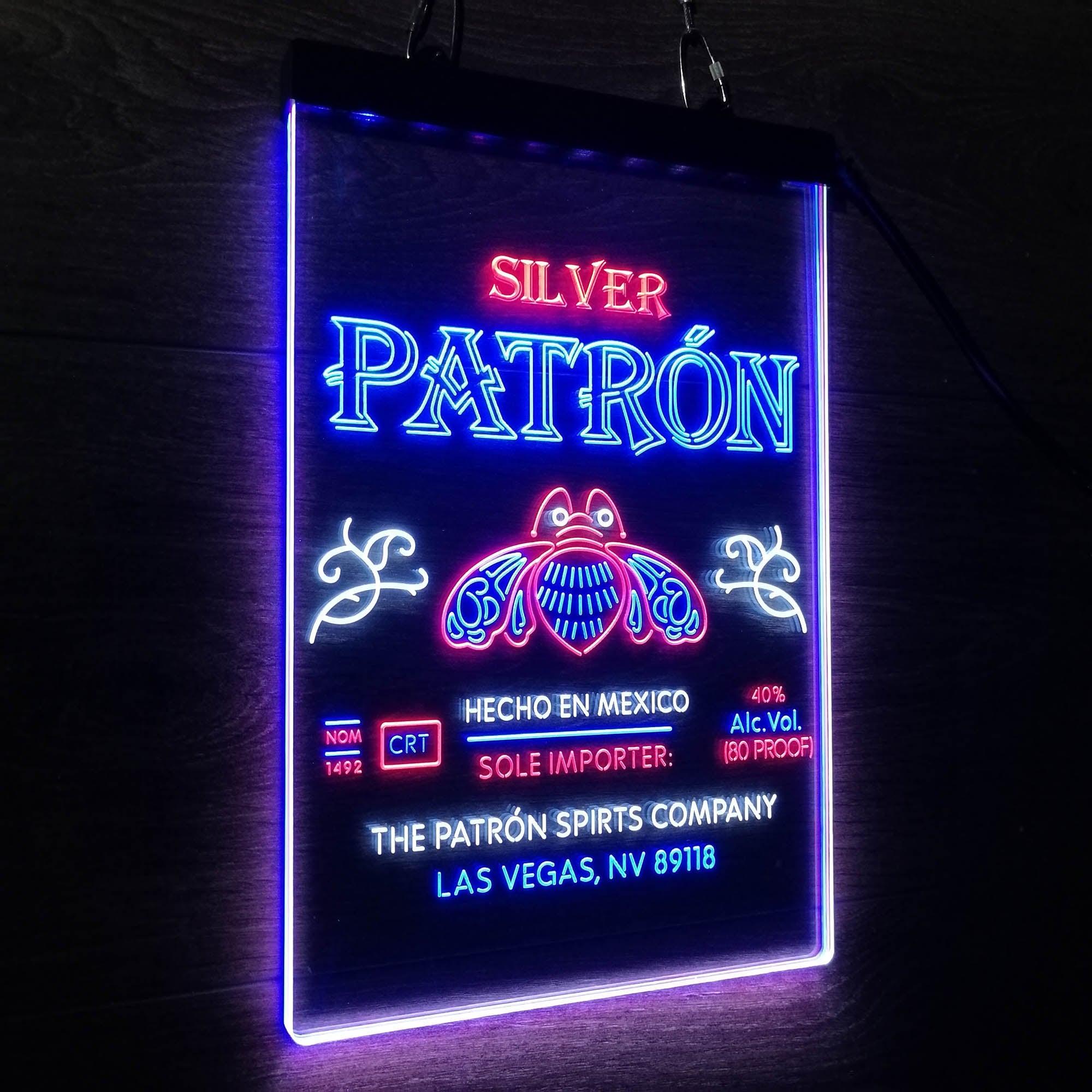 Patron Silver Tequila Wine Neon LED Sign 3 Colors