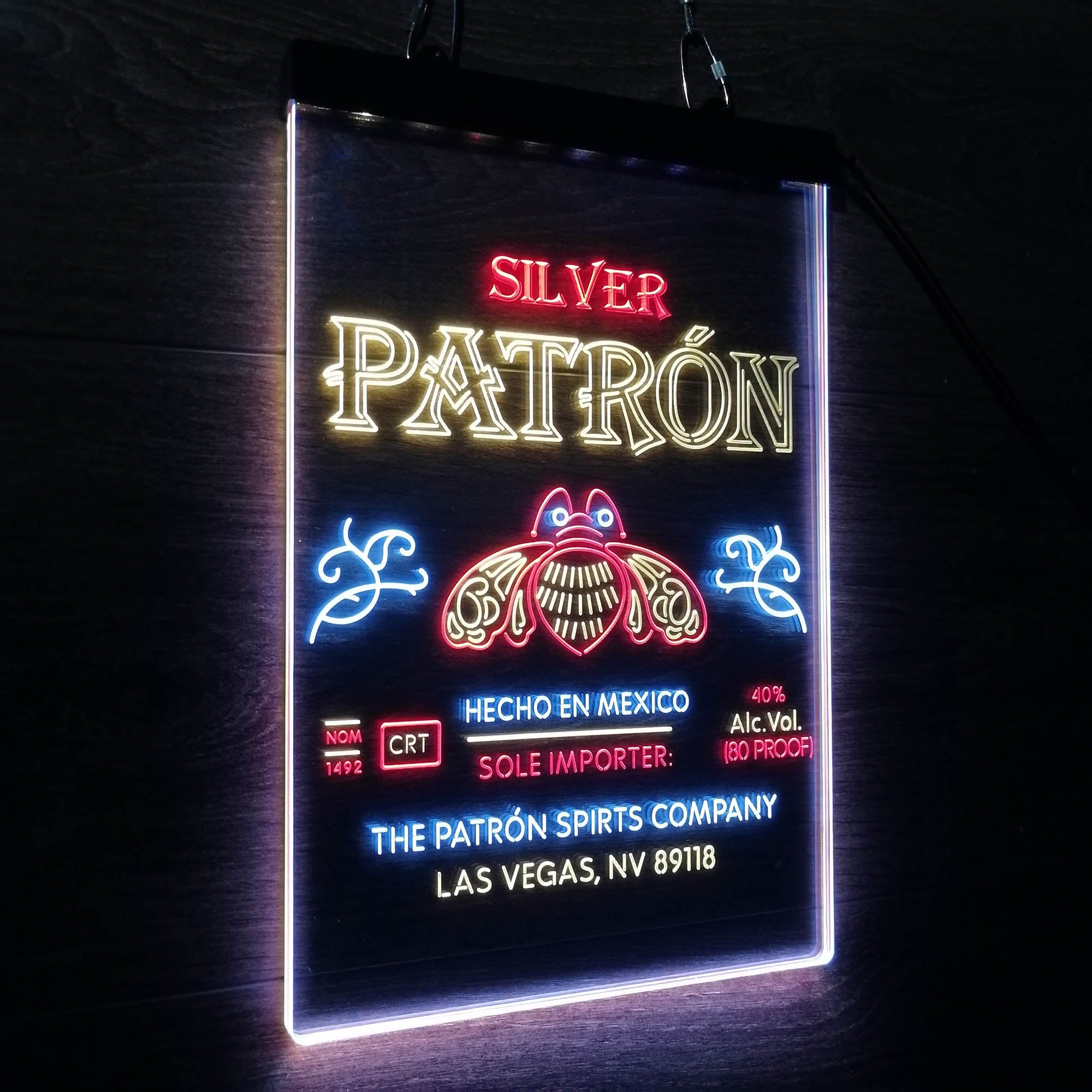 Patron Silver Tequila Wine Neon LED Sign 3 Colors