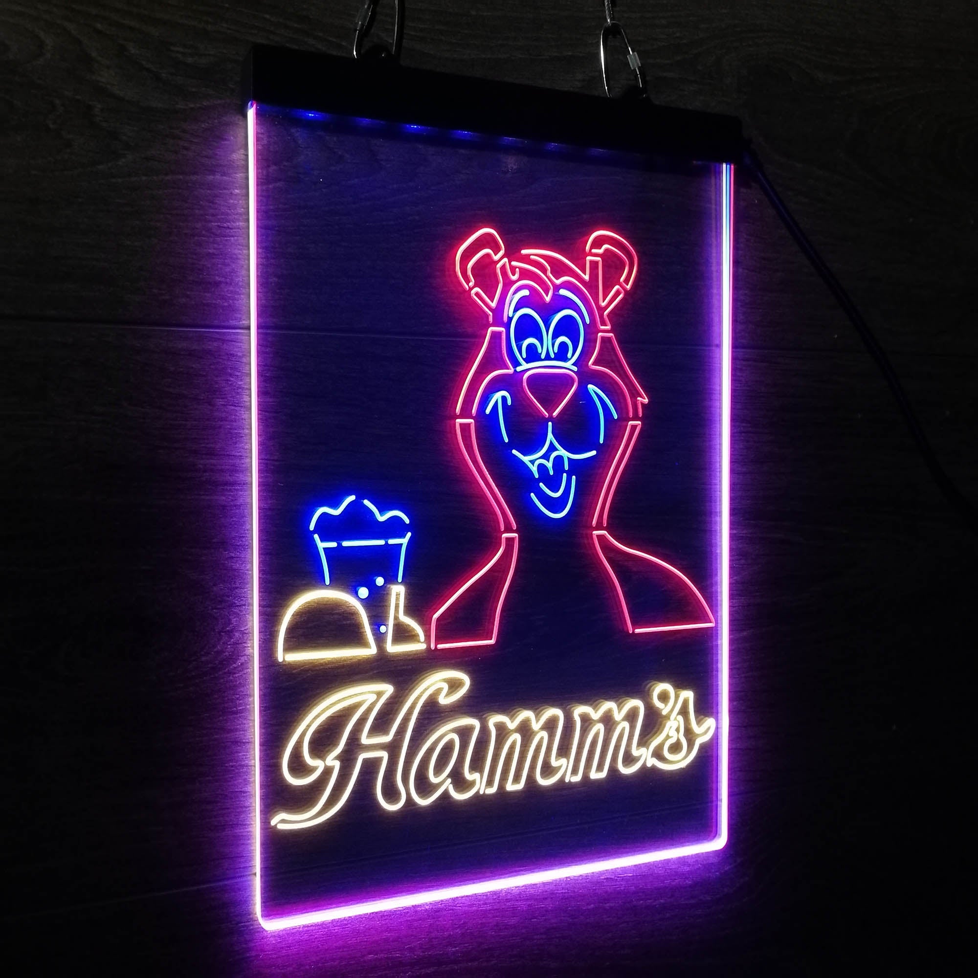 Hamm's Beer Bear Mug Neon LED Sign 3 Colors