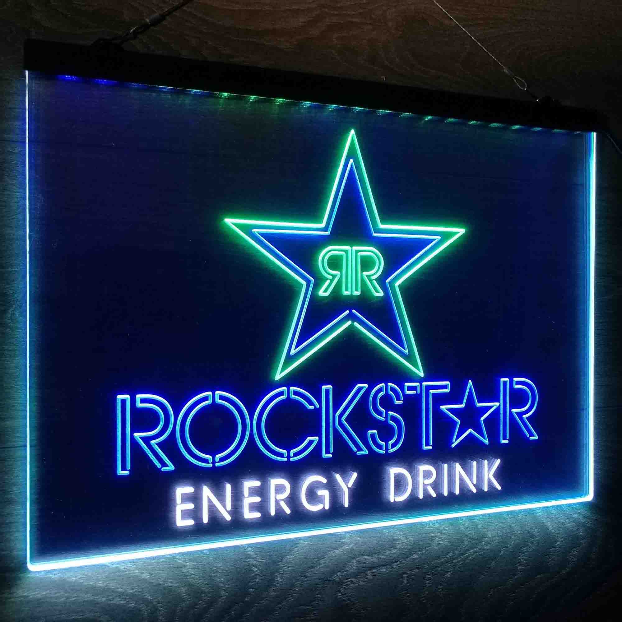 Rockstar Energy Drink Double Star Neon LED Sign 3 Colors