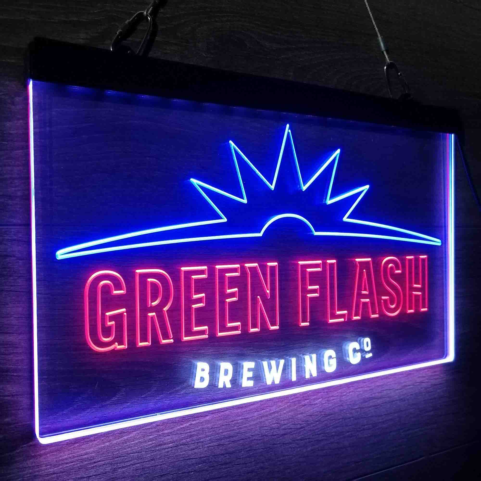 Green Flash Brewing Co. Neon LED Sign 3 Colors