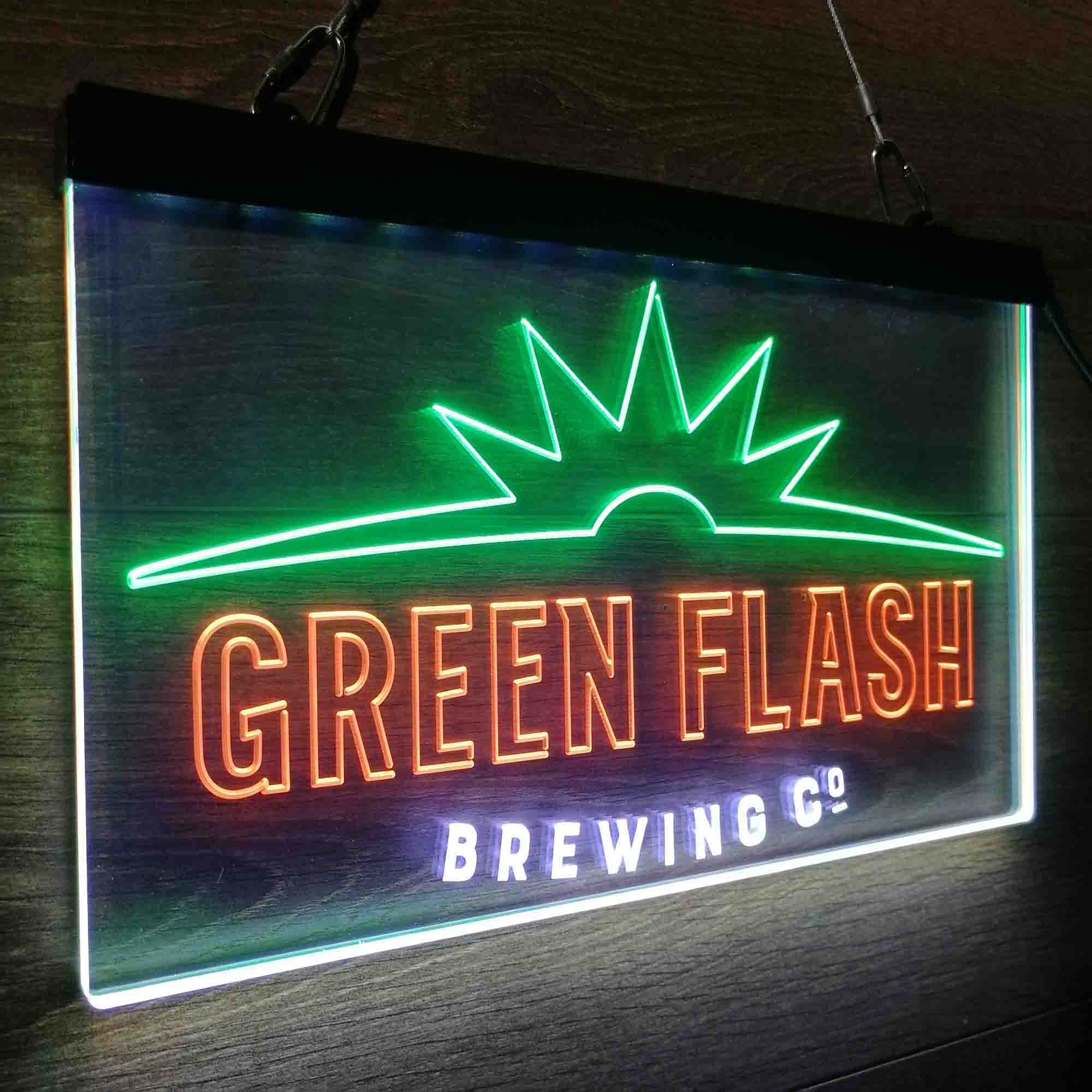 Green Flash Brewing Co. Neon LED Sign 3 Colors