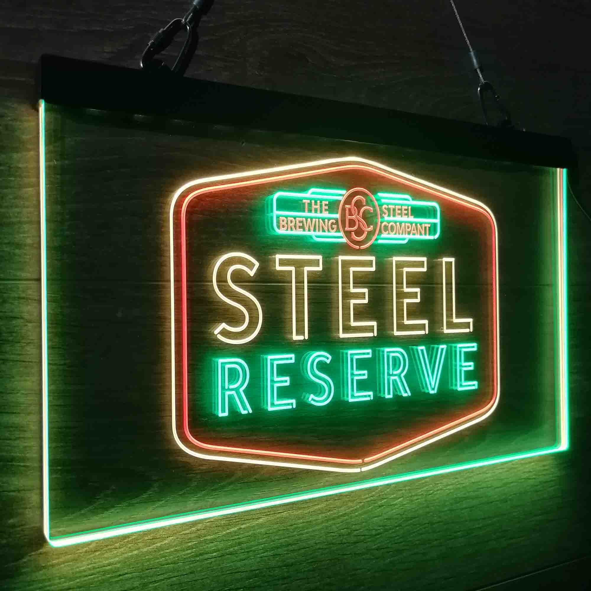 Steel Reserve Brewing Co. Neon LED Sign 3 Colors