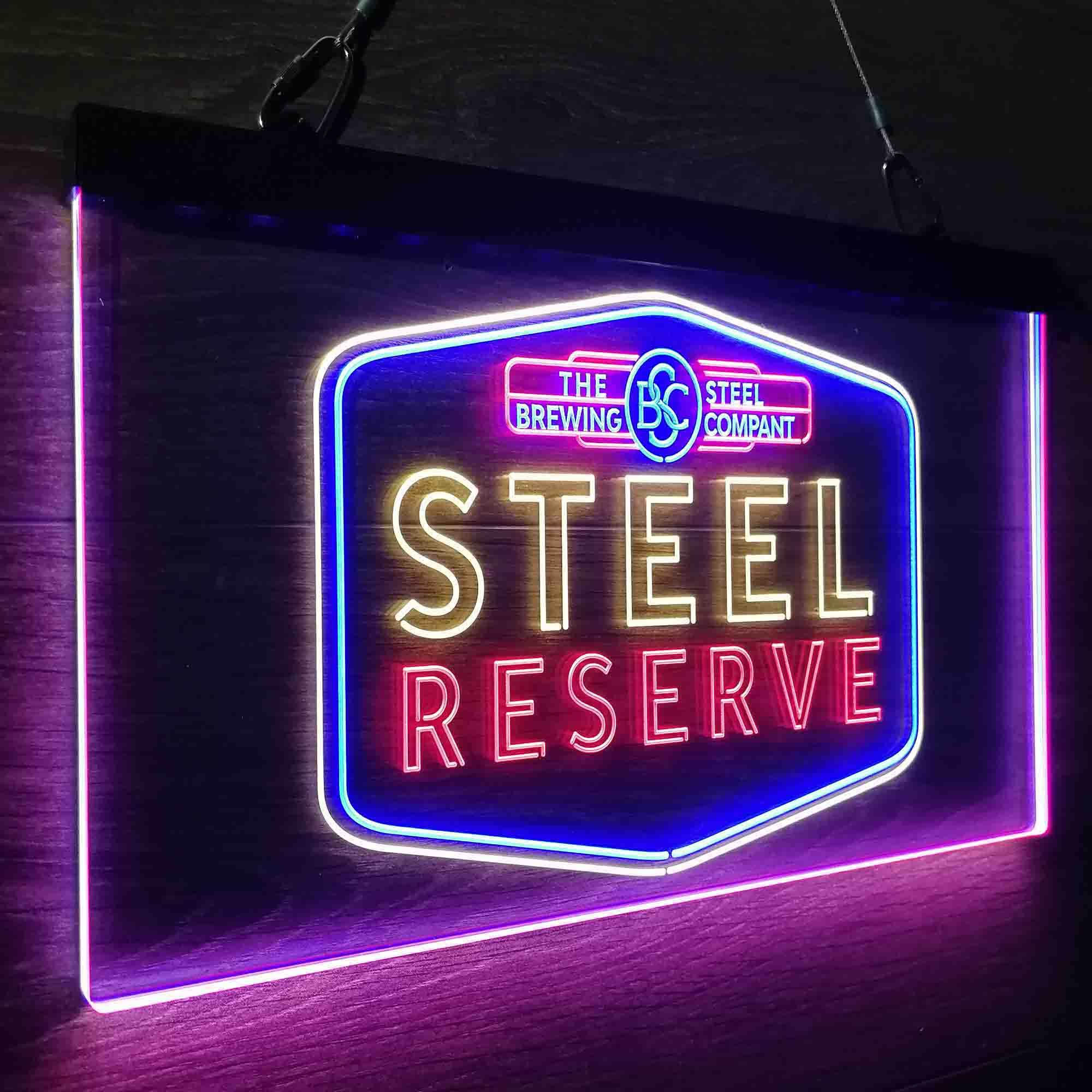 Steel Reserve Brewing Co. Neon LED Sign 3 Colors