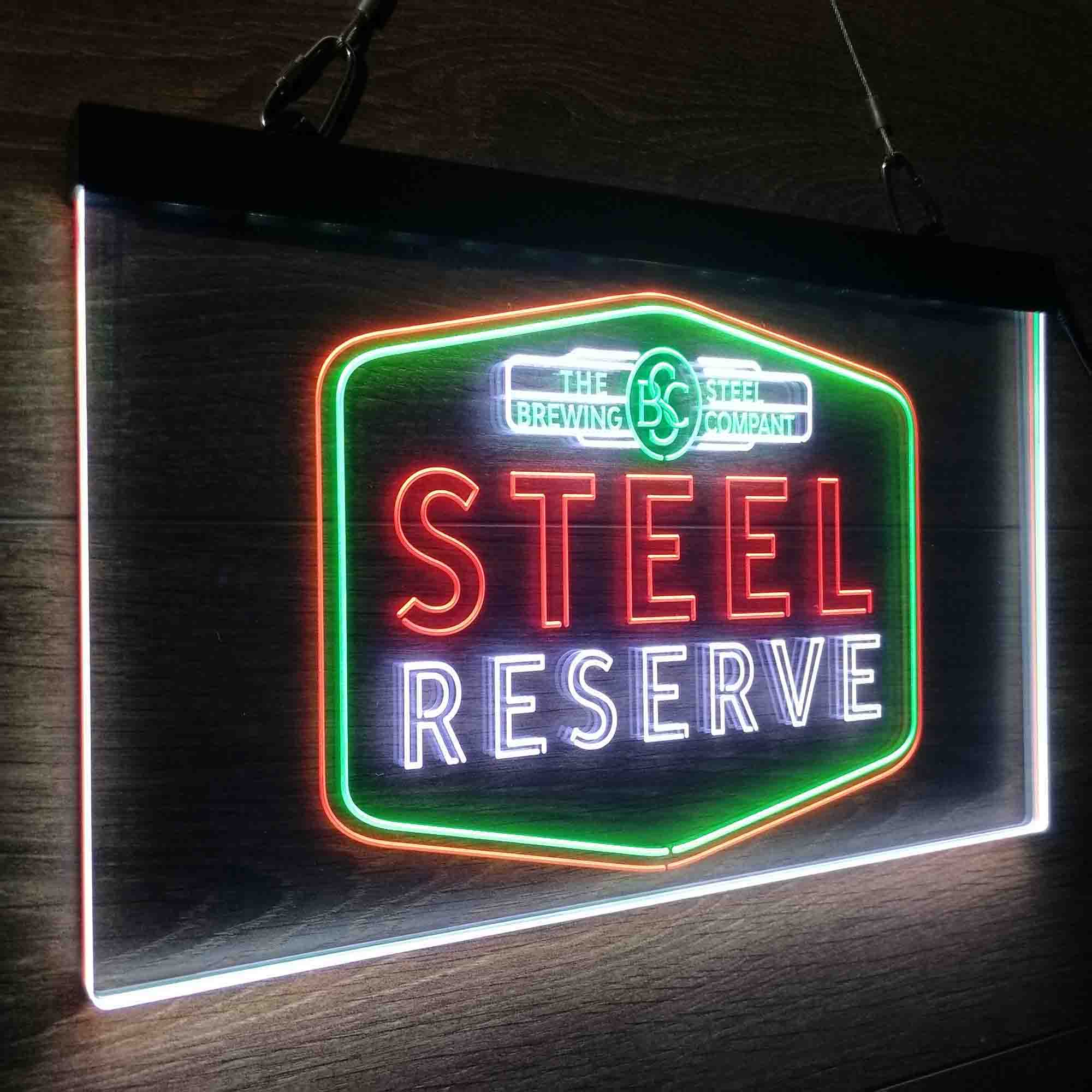 Steel Reserve Brewing Co. Neon LED Sign 3 Colors