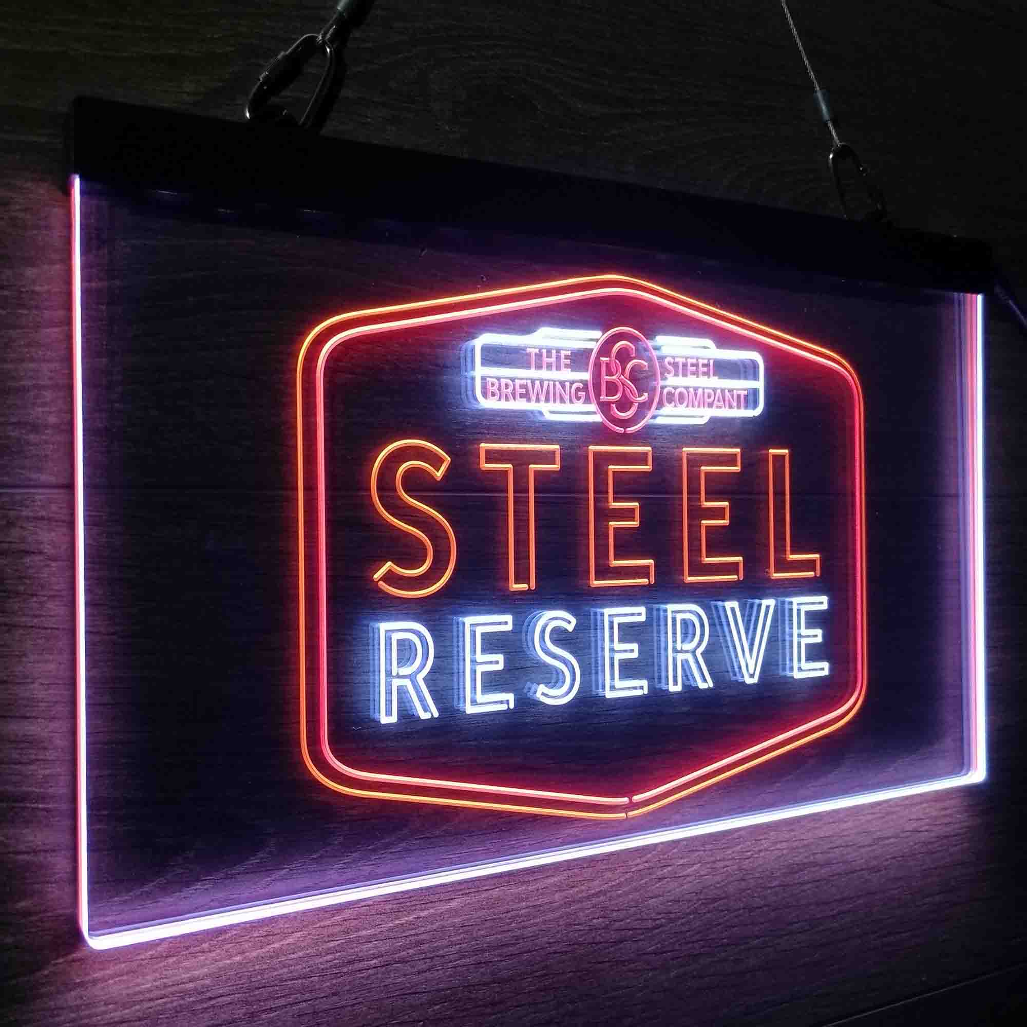 Steel Reserve Brewing Co. Neon LED Sign 3 Colors