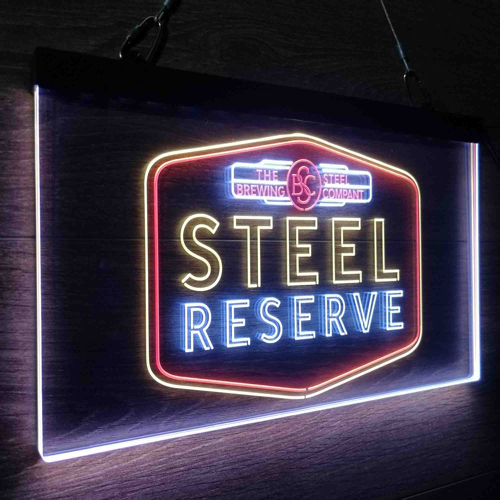 Steel Reserve Brewing Co. Neon LED Sign 3 Colors