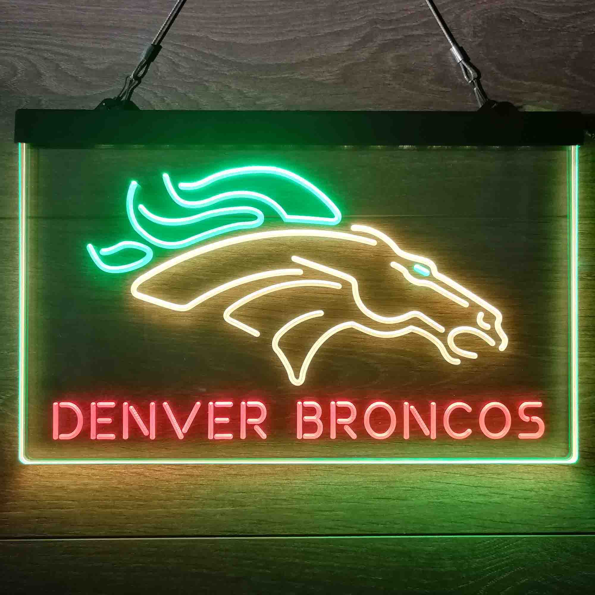 Denver Broncos Sports Bar Neon 3-Colors Led Light Sign