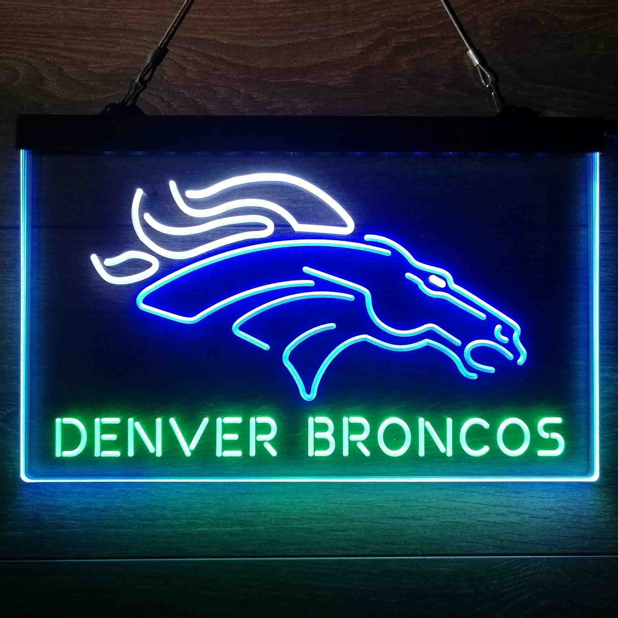 Denver Broncos Sports Bar Neon 3-Colors Led Light Sign