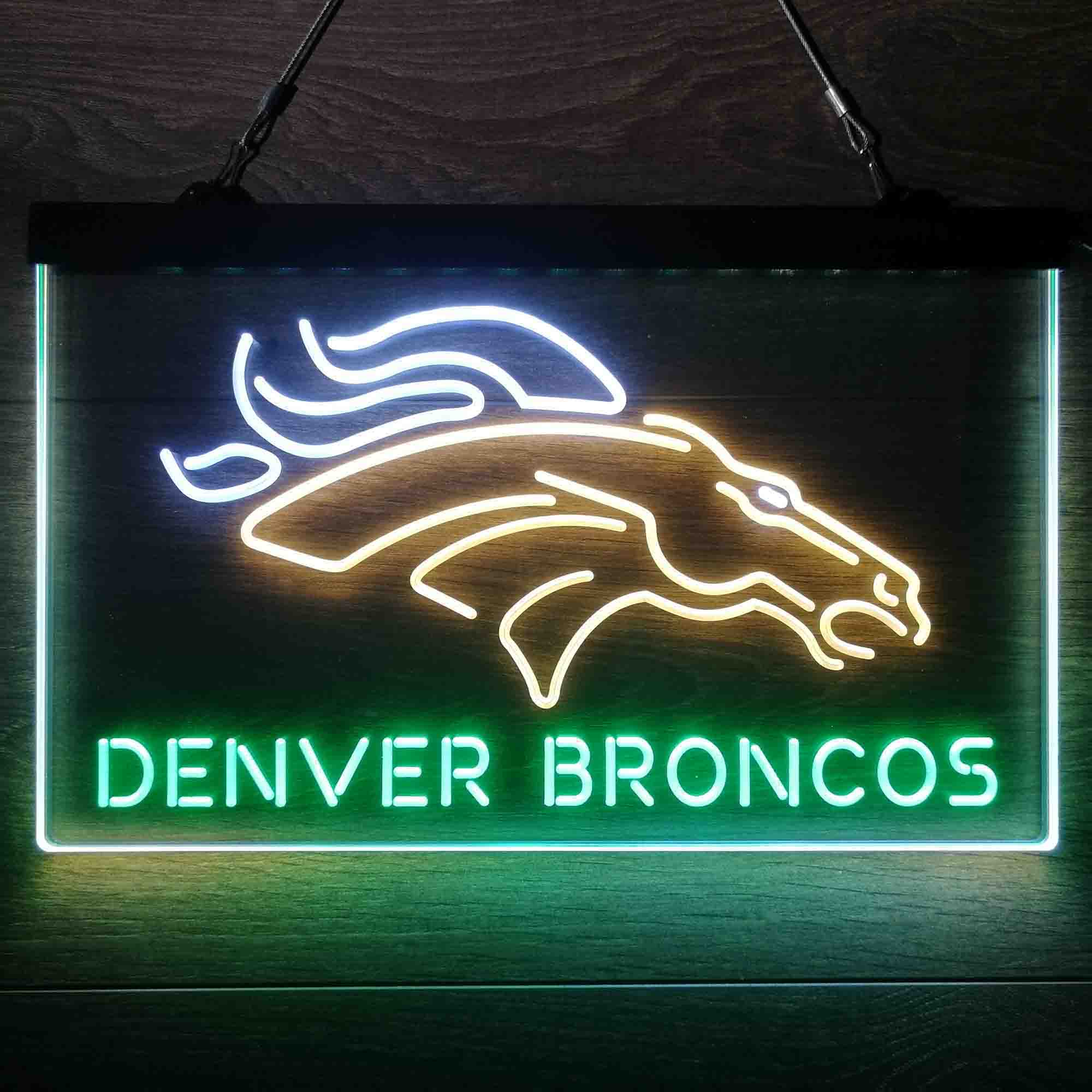 Denver Broncos Sports Bar Neon 3-Colors Led Light Sign