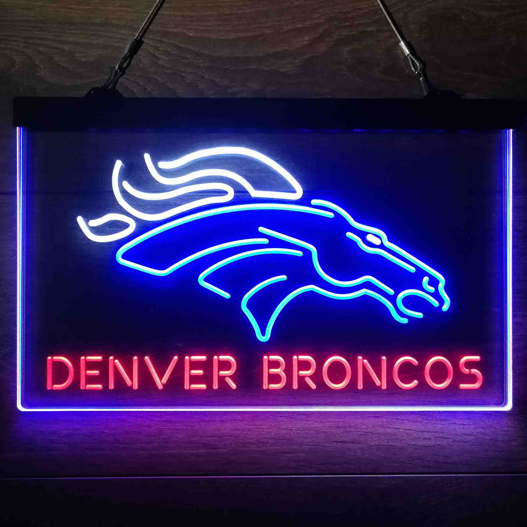 Denver Broncos Sports Bar Neon 3-Colors Led Light Sign