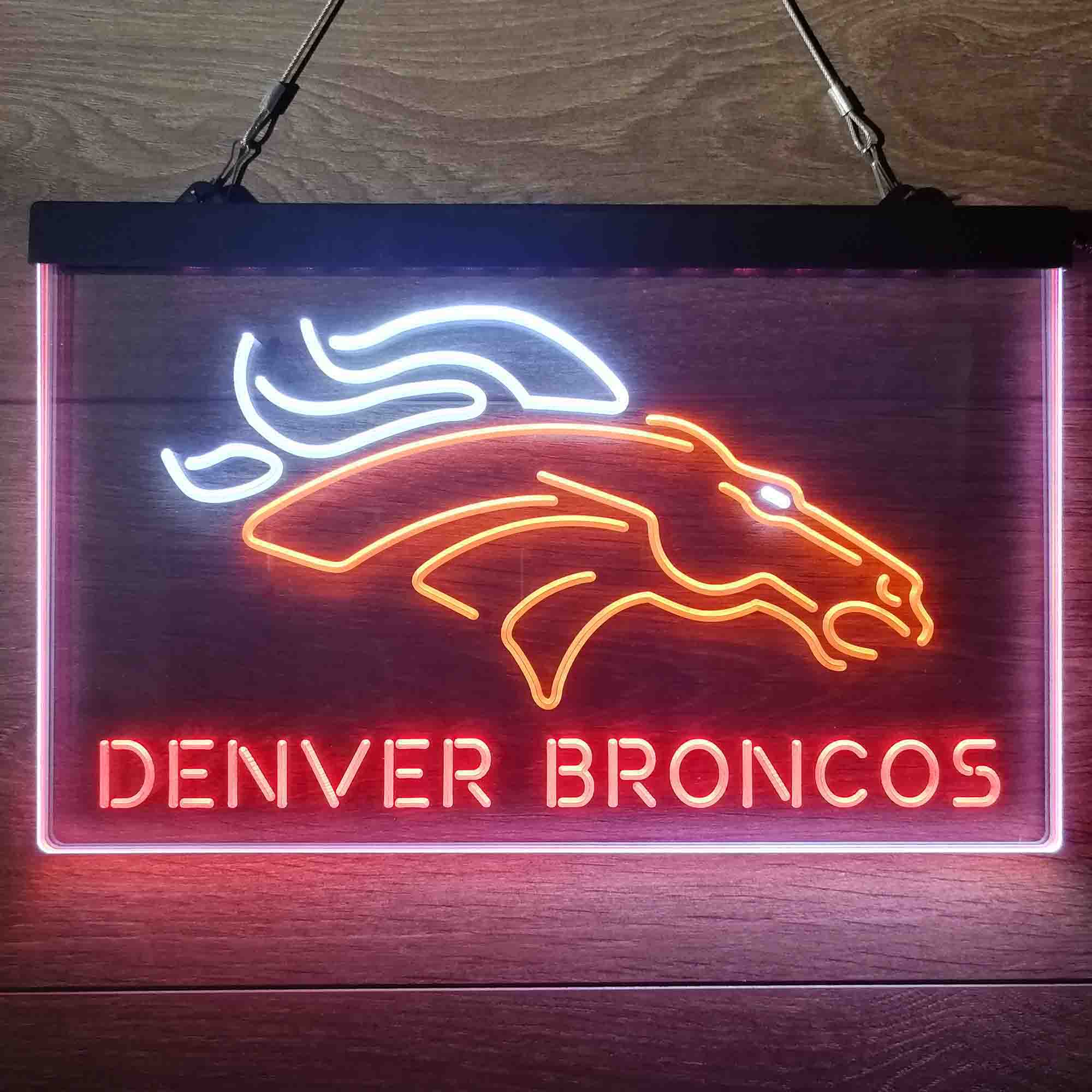 Denver Broncos Sports Bar Neon 3-Colors Led Light Sign