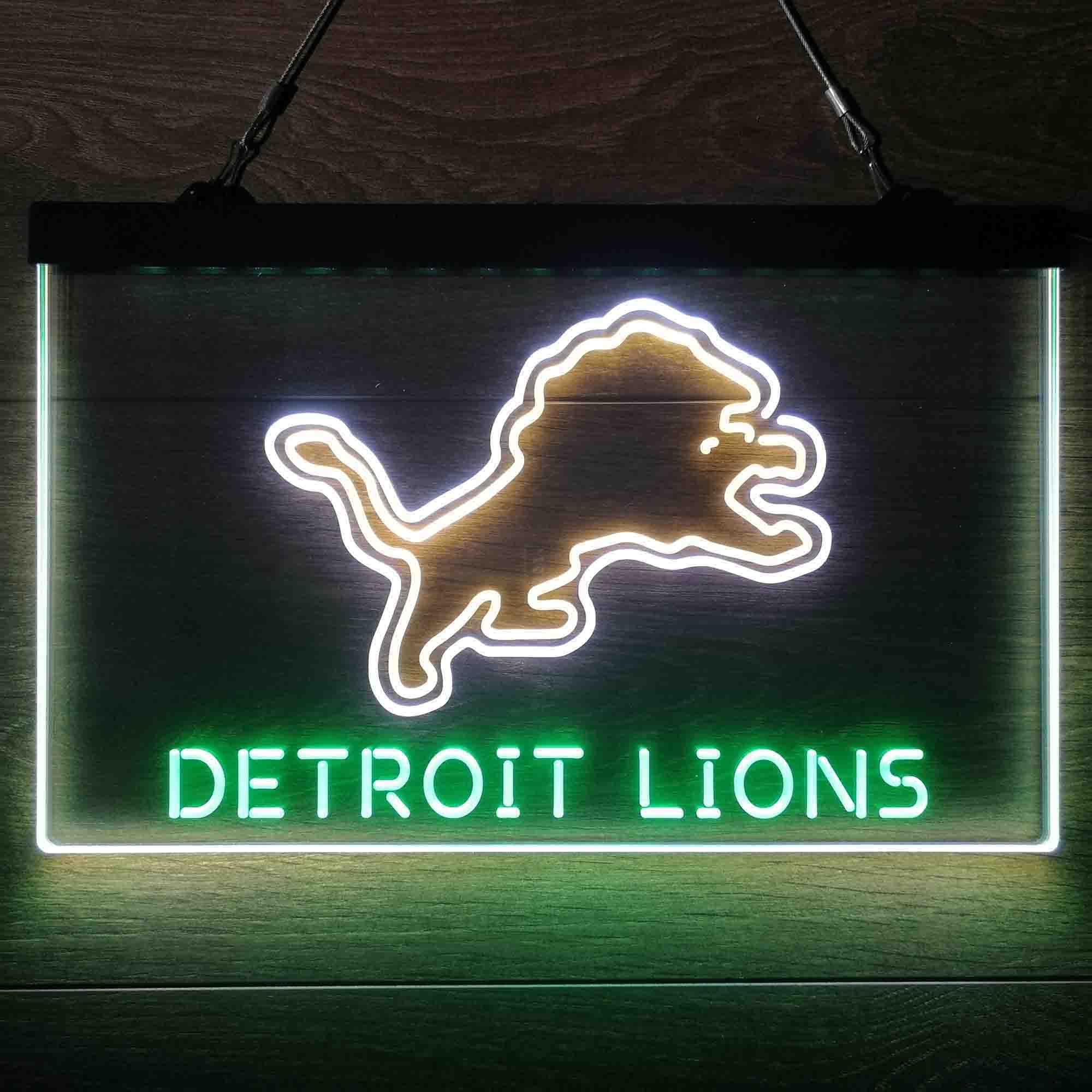 Detroit Lions Neon 3-Color LED Light Sign Neon 3-Color LED Light Sign