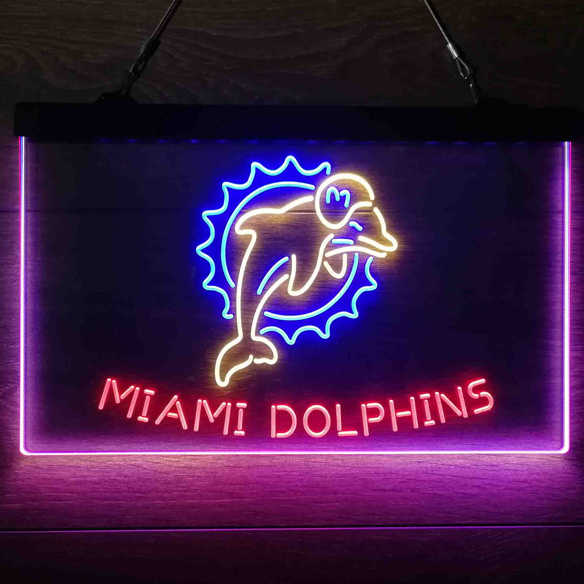 Miami Dolphins Neon 3-Color Led Light Sign