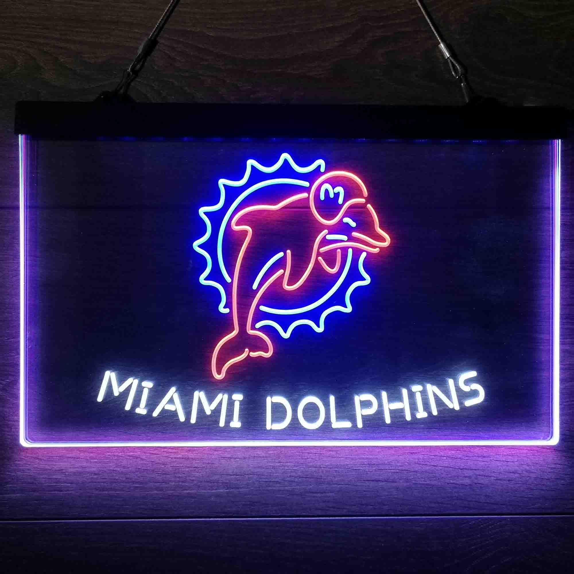 Miami Dolphins Neon 3-Color Led Light Sign