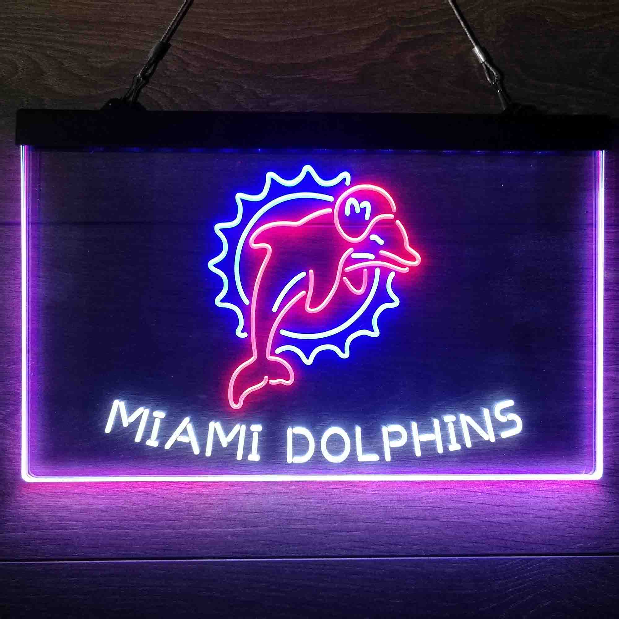 Miami Dolphins Neon 3-Color Led Light Sign