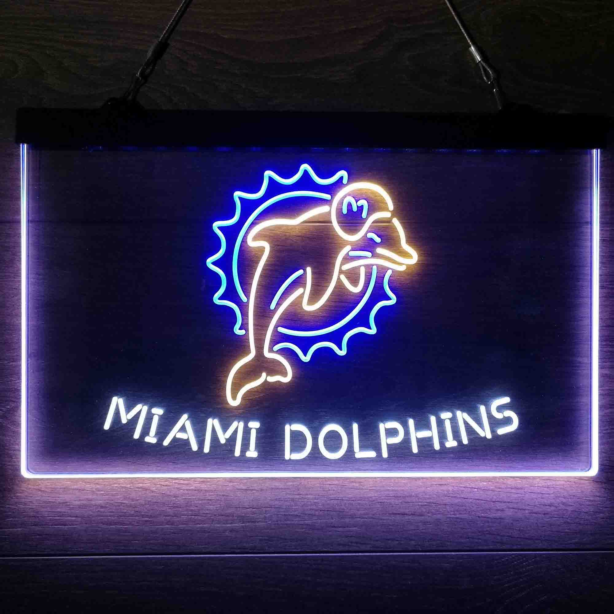 Miami Dolphins Neon 3-Color Led Light Sign