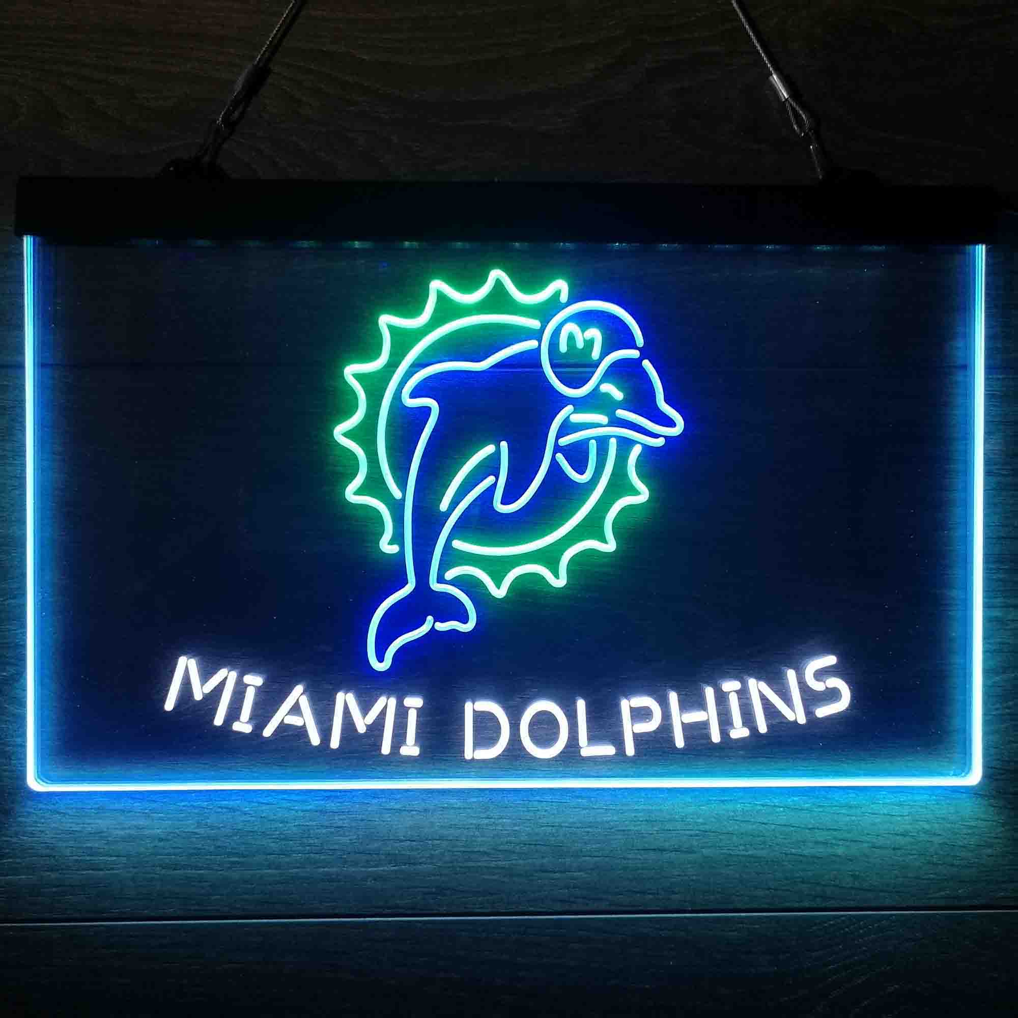 Miami Dolphins Neon 3-Color LED Sign