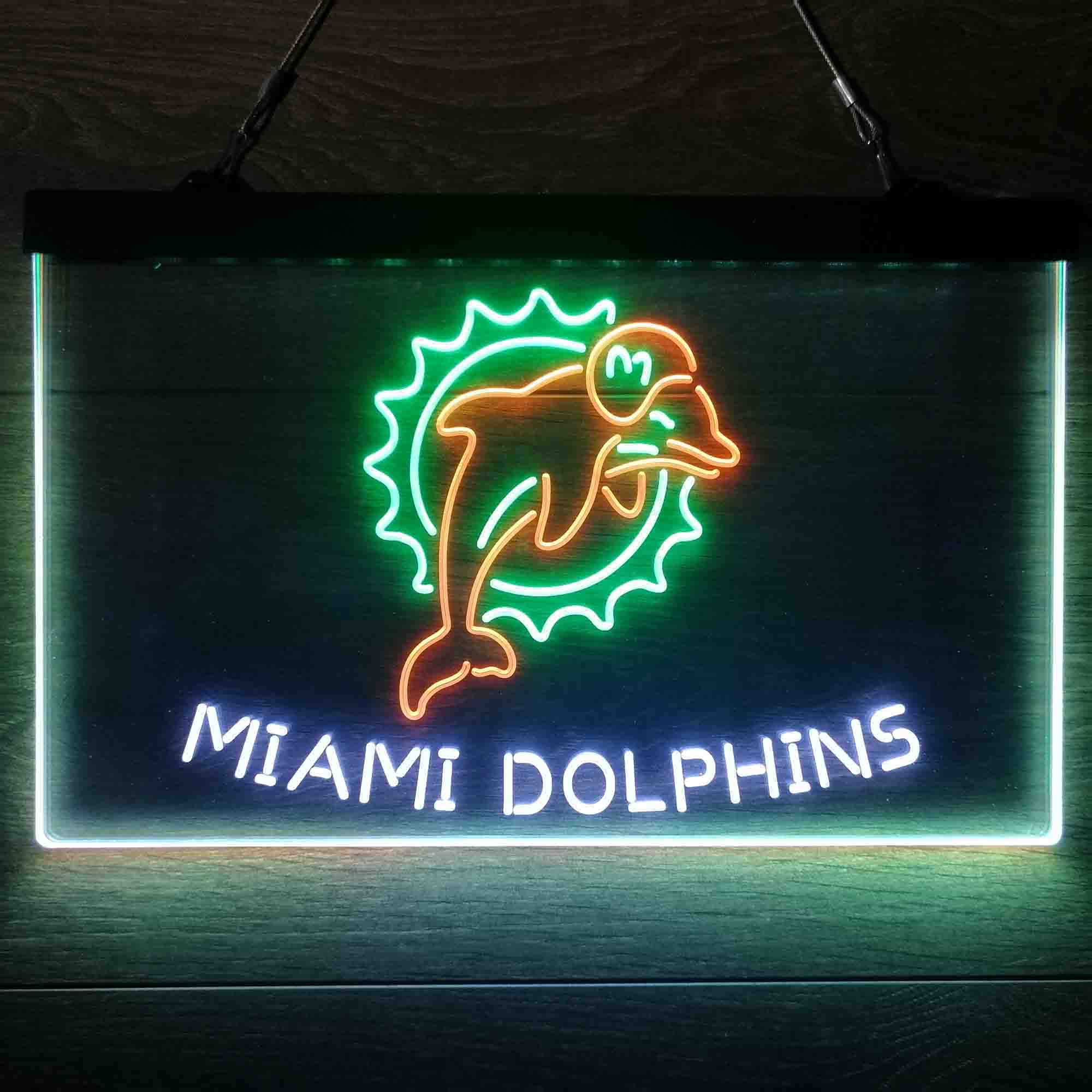 Miami Dolphins Neon 3-Color Led Light Sign