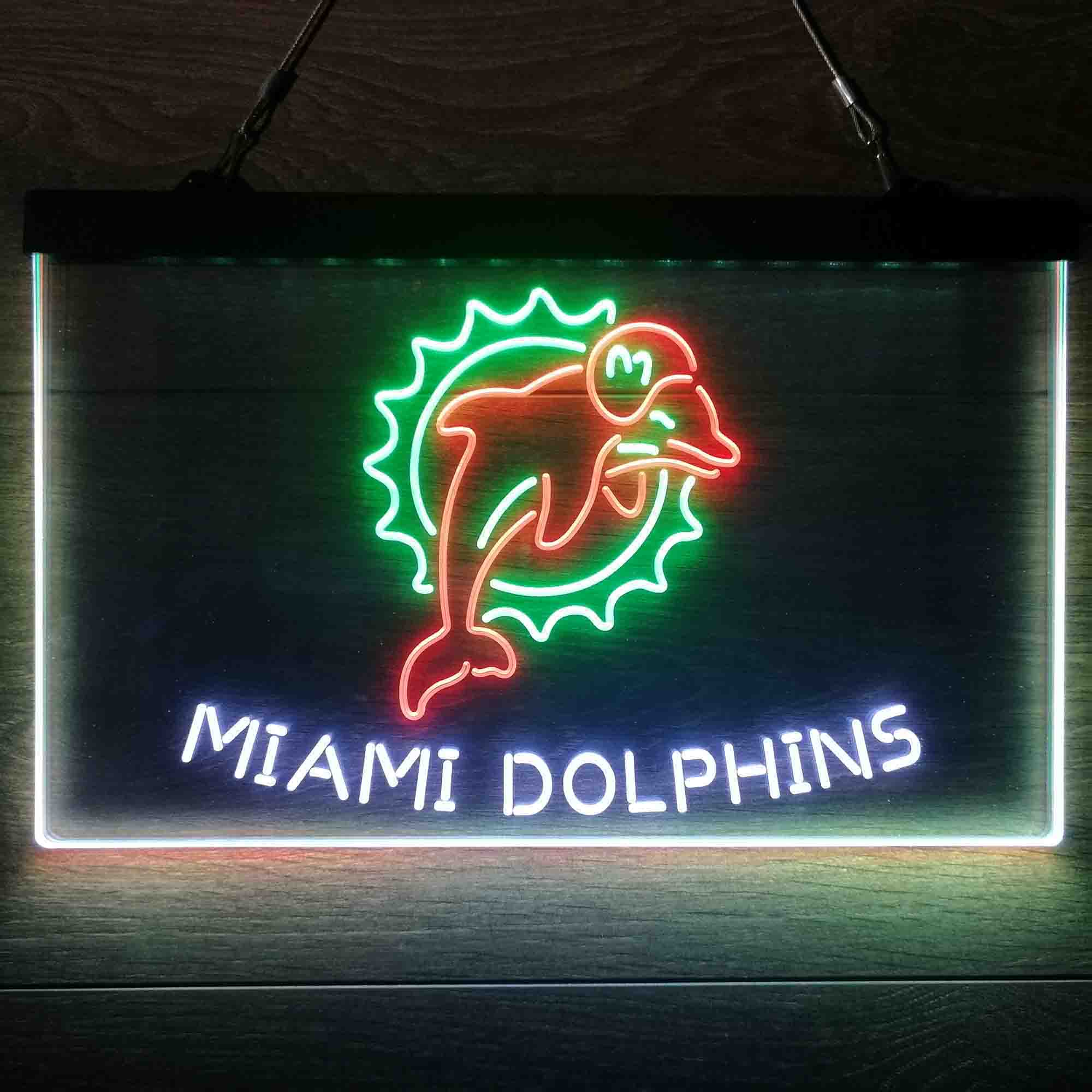 Miami Dolphins Neon 3-Color Led Light Sign