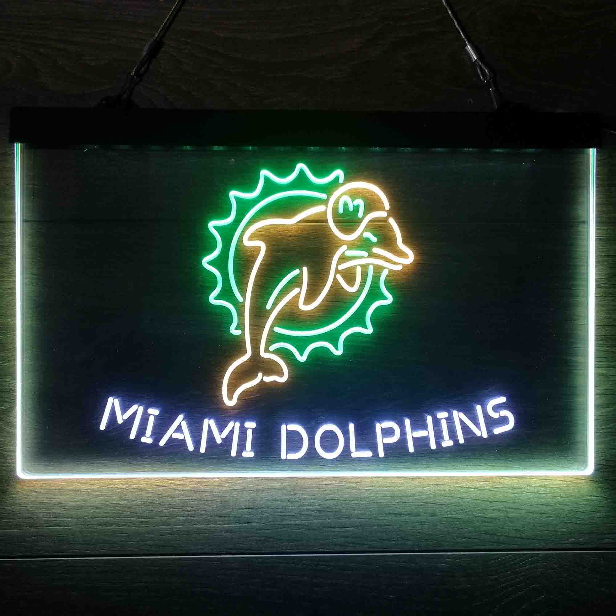 Miami Dolphins Neon 3-Color Led Light Sign