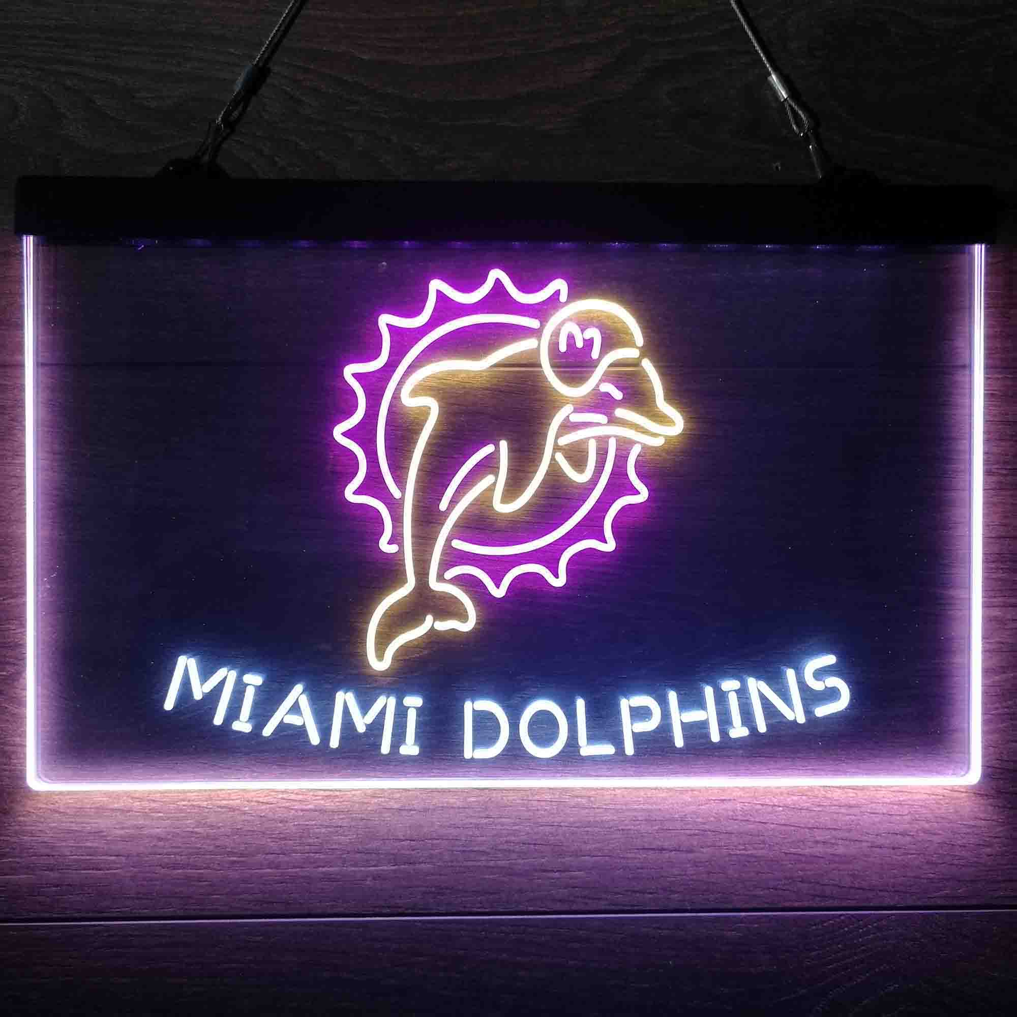 Miami Dolphins Neon 3-Color Led Light Sign