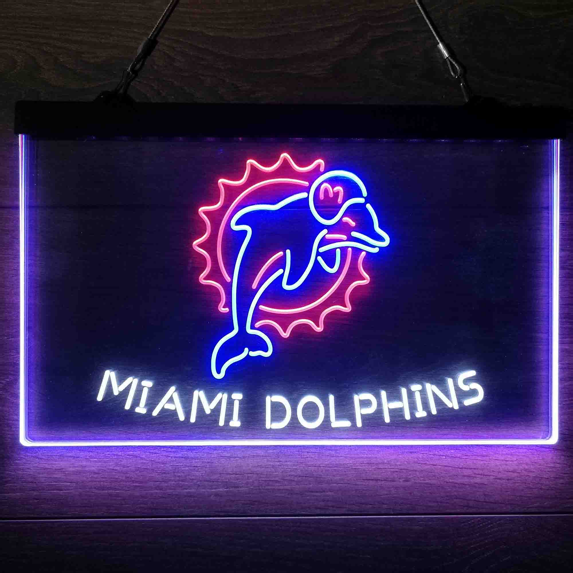 Miami Dolphins Neon 3-Color Led Light Sign