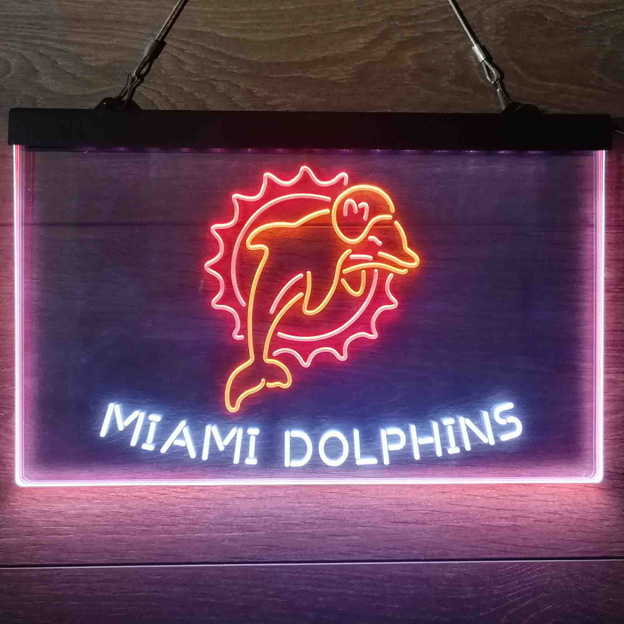 Miami Dolphins Neon 3-Color Led Light Sign