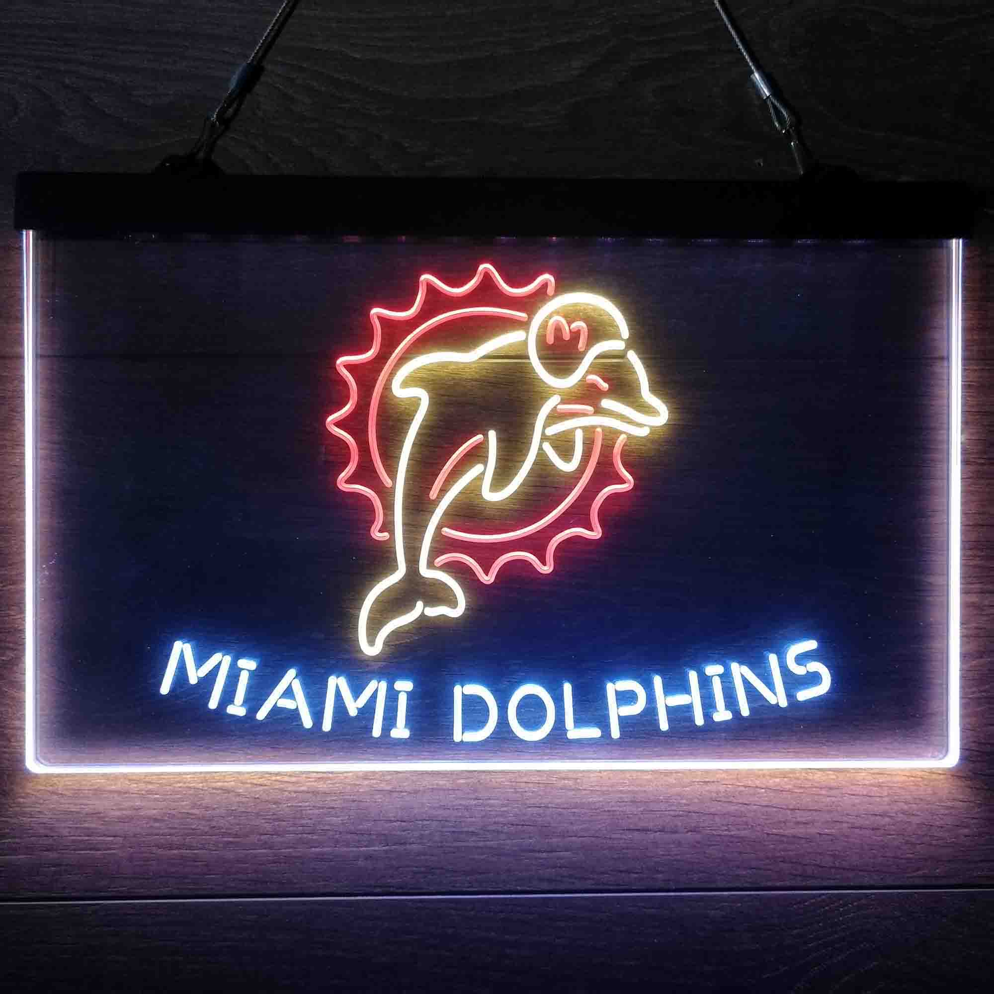 Miami Dolphins Neon 3-Color Led Light Sign