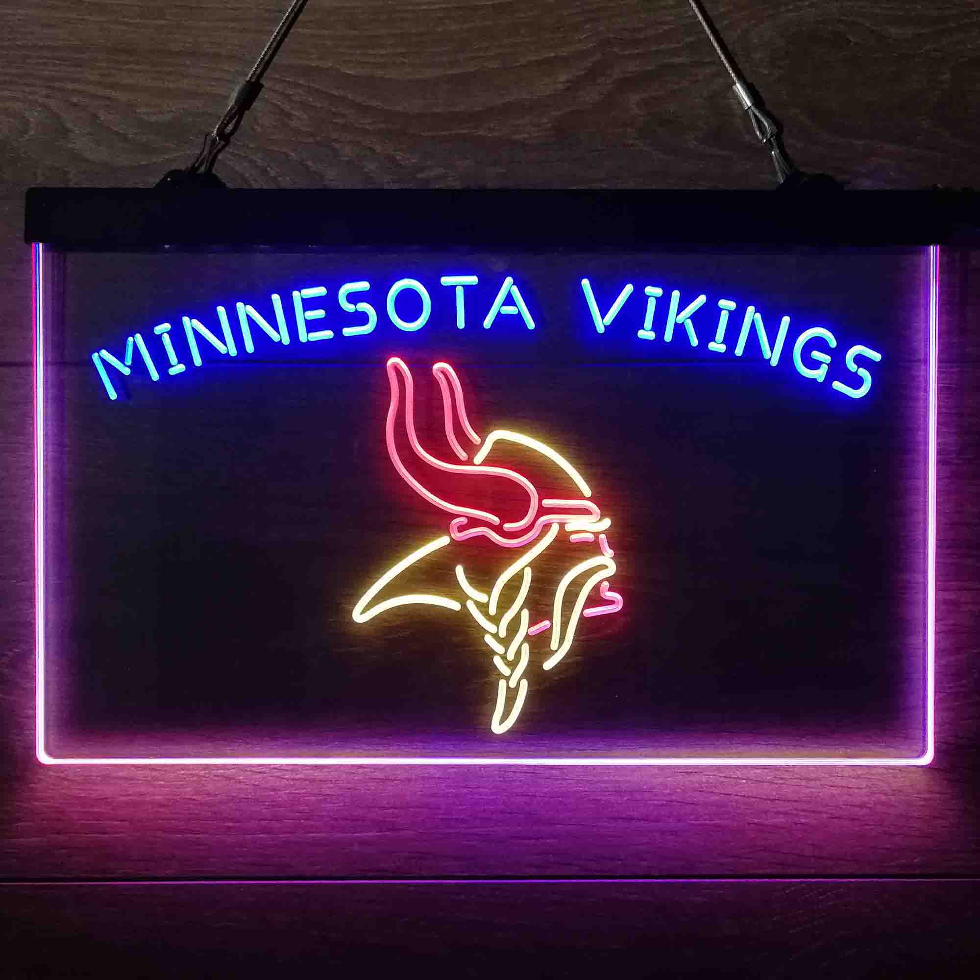 Minnesota Vikings Neon 3-Color LED Light Sign