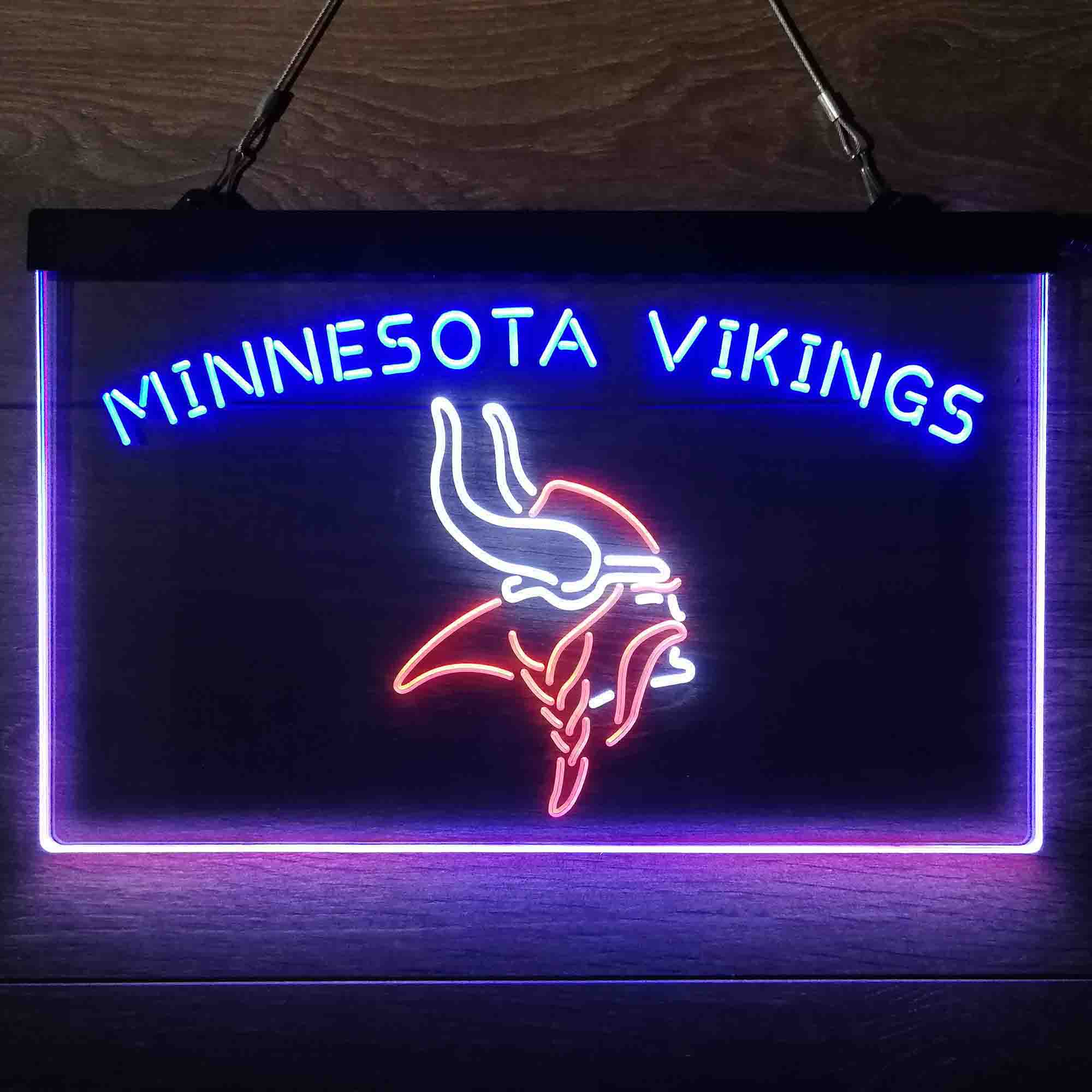 Minnesota Vikings Neon 3-Color LED Light Sign