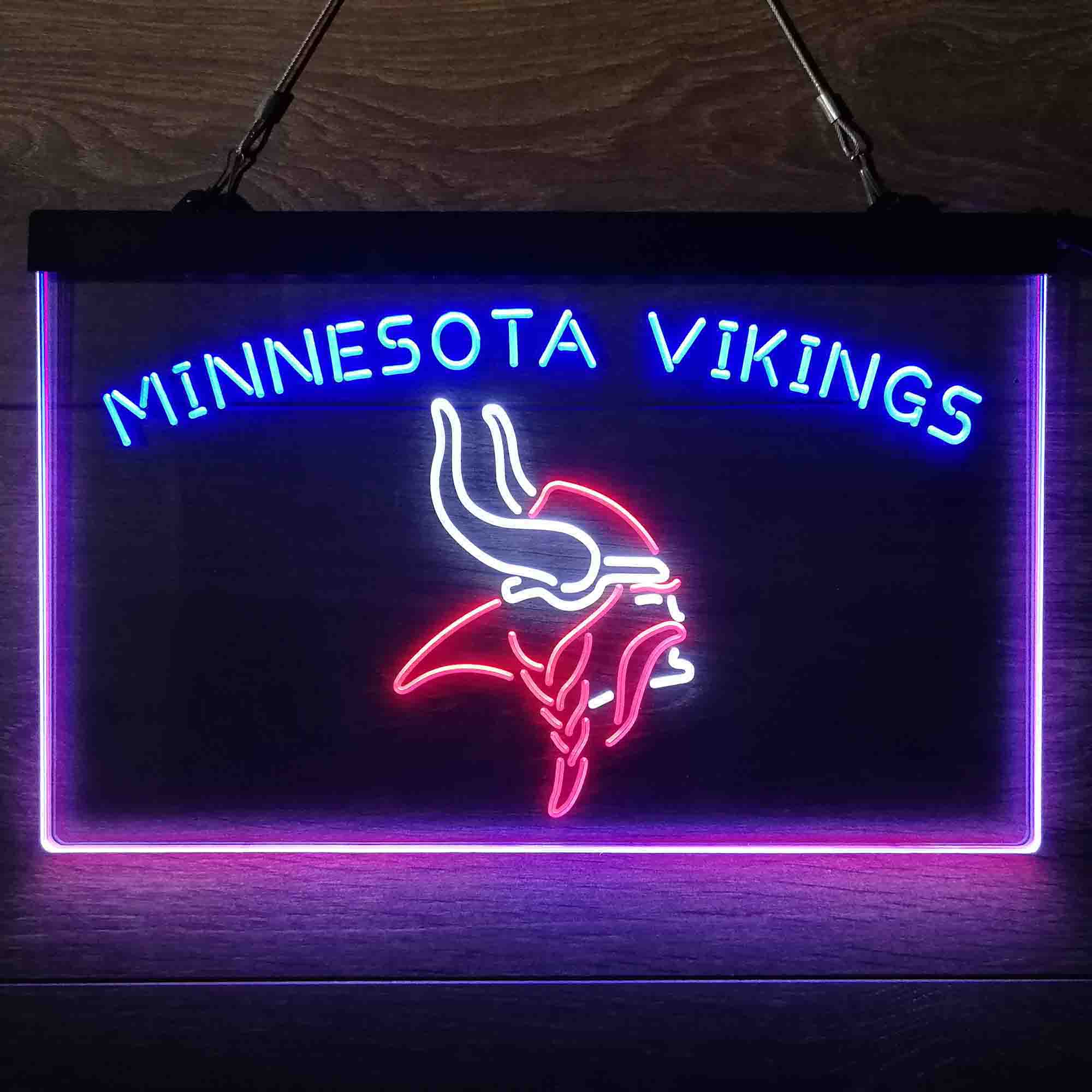 Minnesota Vikings Neon 3-Color LED Light Sign