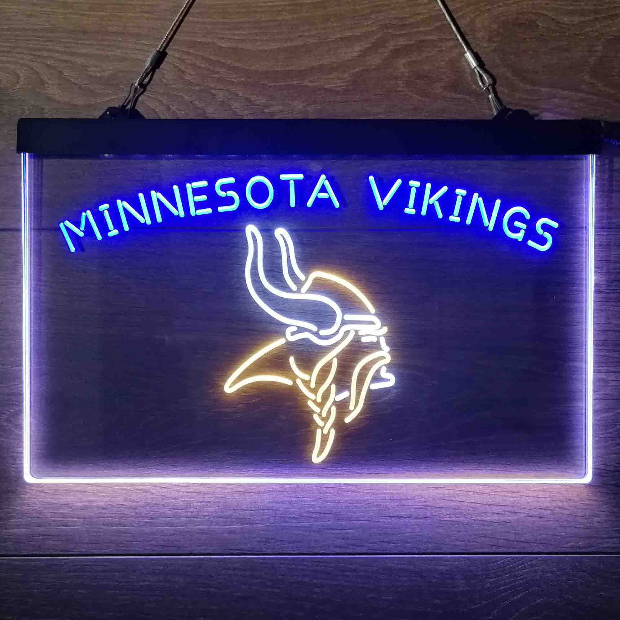 Minnesota Vikings Neon 3-Color LED Light Sign